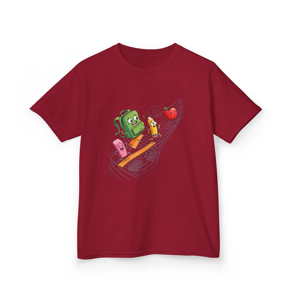 Kids Cartoon School Supplies T-Shirt - Back to School Chaos | 2026
