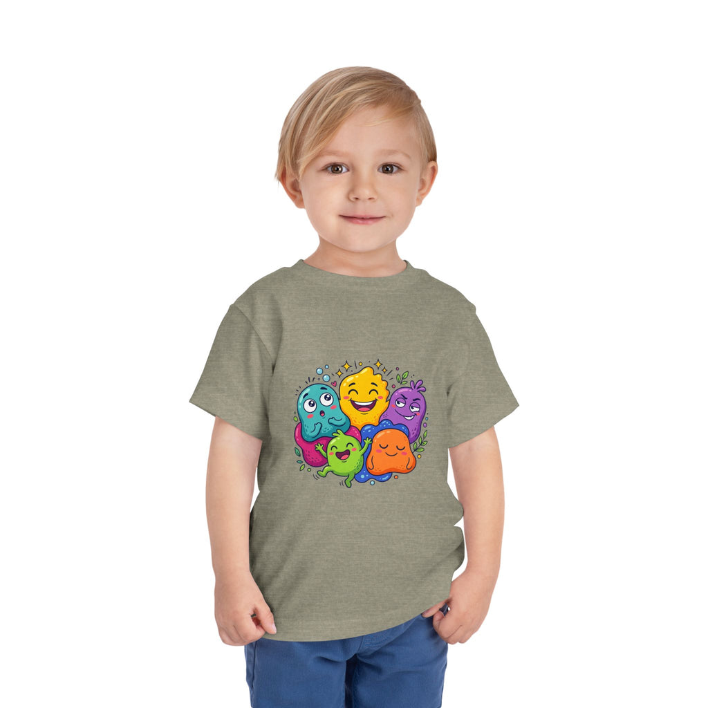 Toddler Monster Tee - Cute Happy Colorful Cartoon Kids Shirt