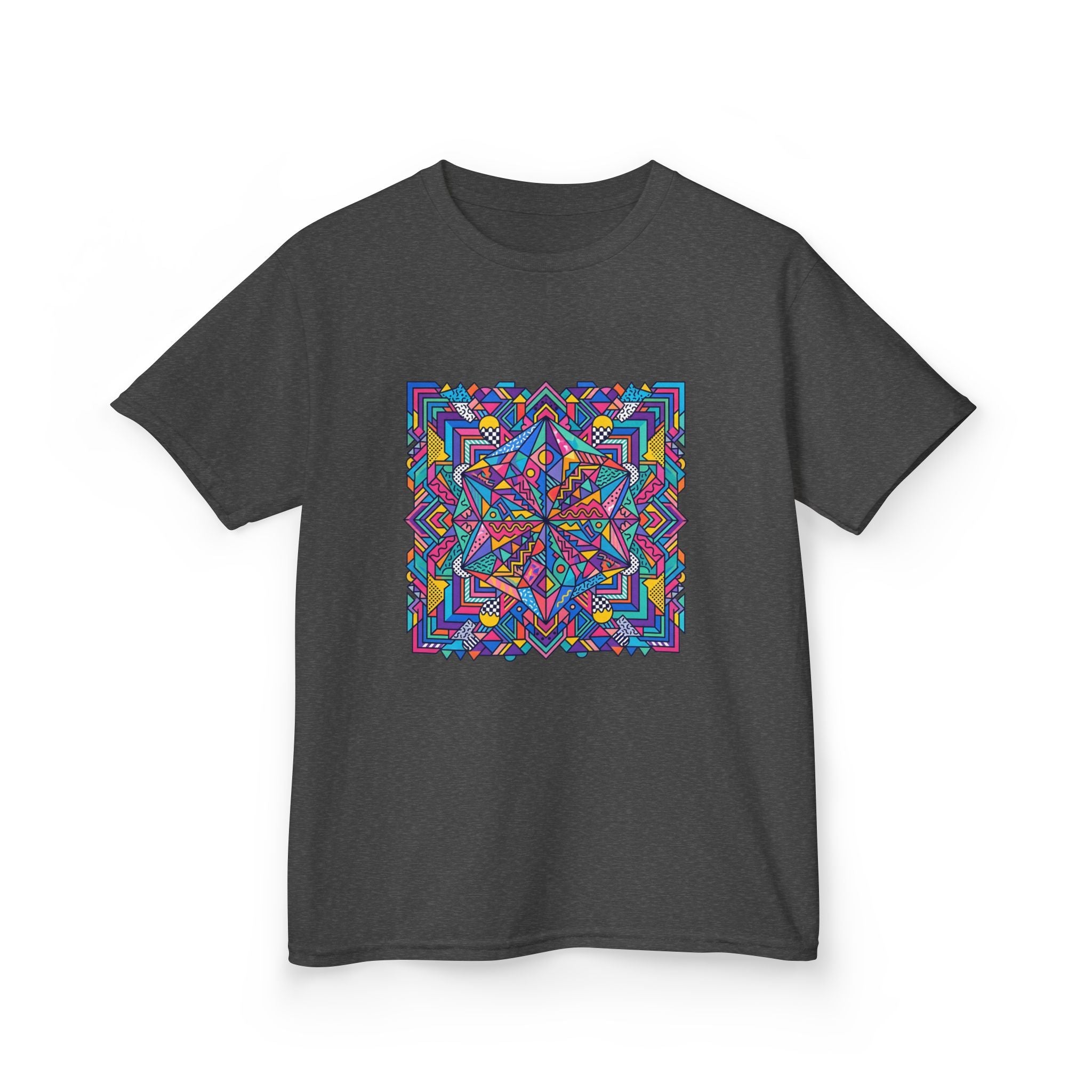 Kids Tee - Retro Geometric Kaleidoscope Abstract | 90s Aesthetic Top