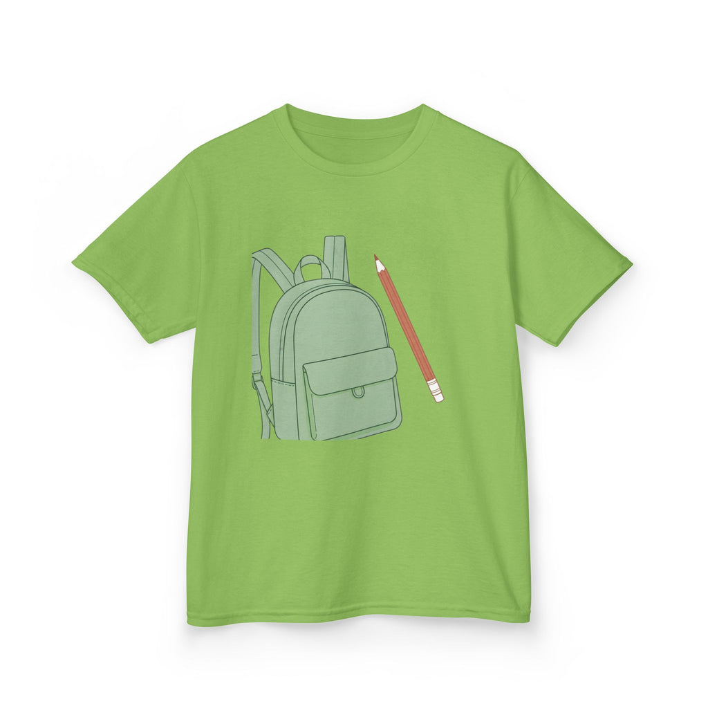Kids Tee - Cartoon School Supplies Backpack Pencil | Back to School