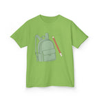 Kids Tee - Cartoon School Supplies Backpack Pencil | Back to School