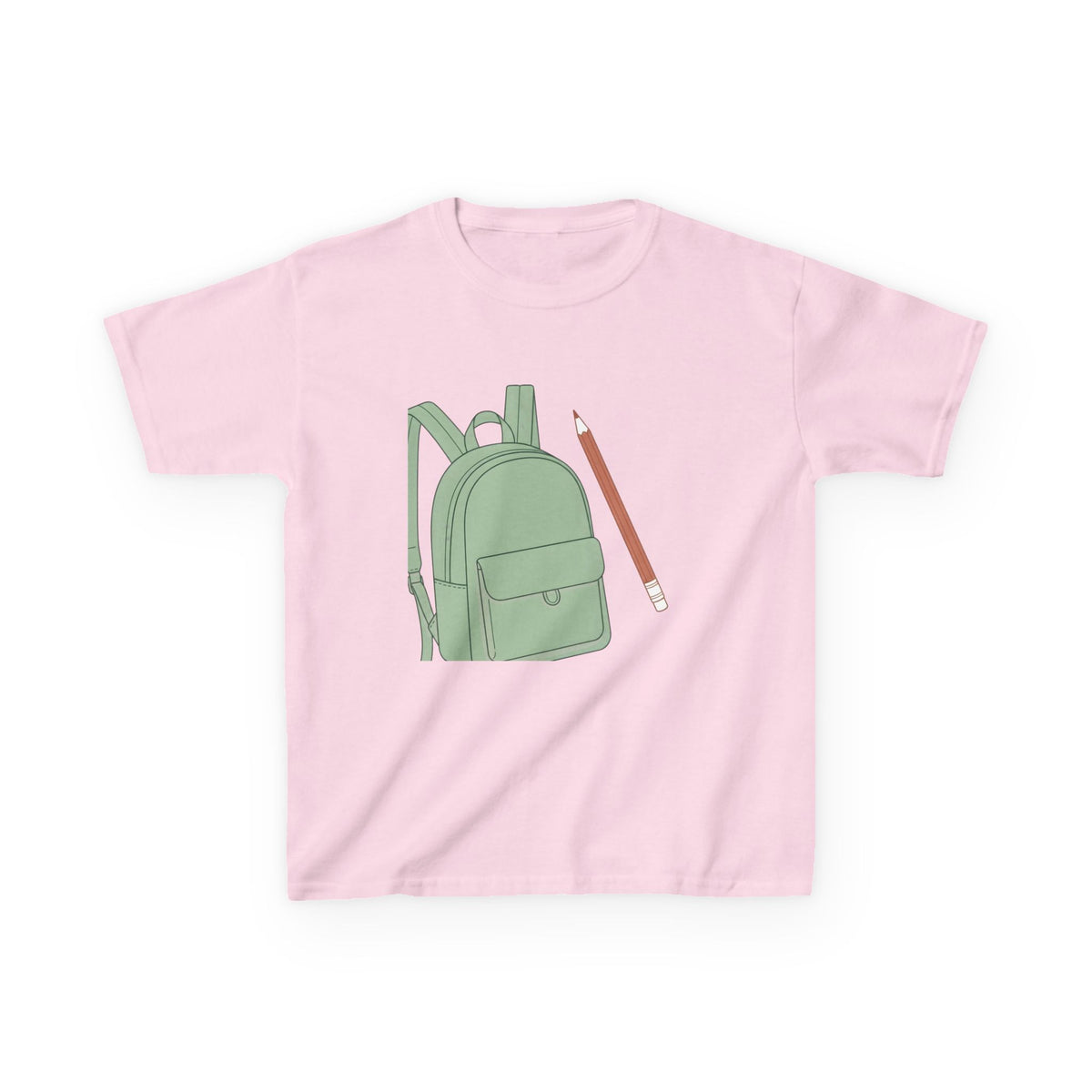 Kids Tee - Cartoon School Supplies Backpack Pencil | Back to School