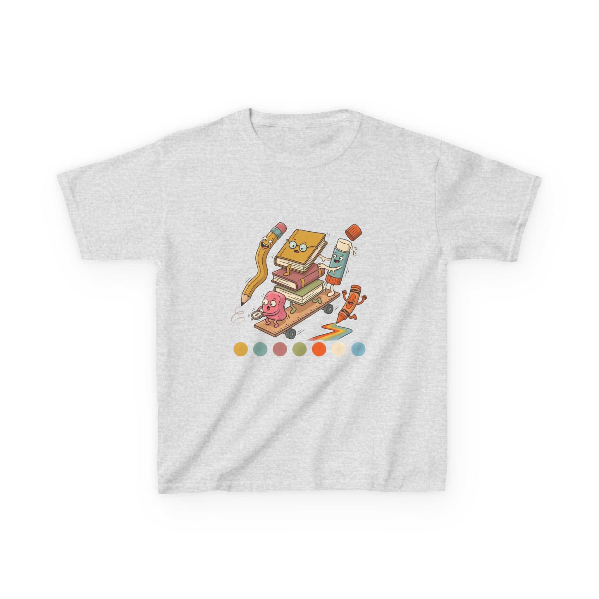 Kids T-Shirt - Cute Cartoon School Supplies | Back to School 2026