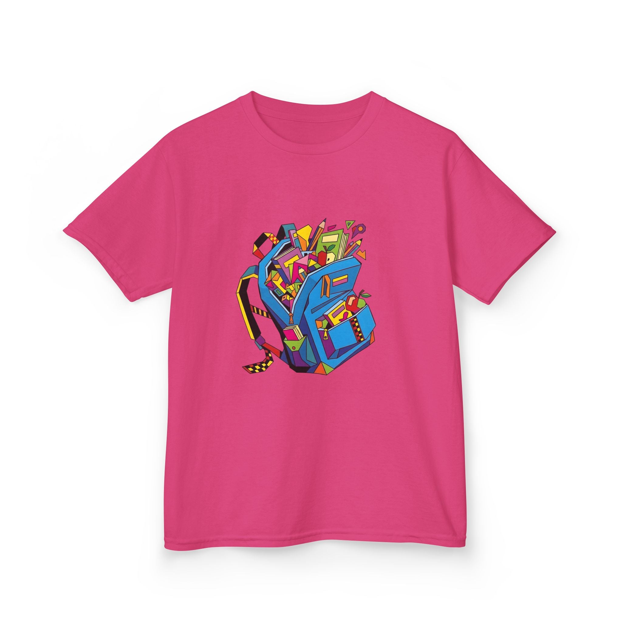 Kids Tee - Vibrant Geometric School Supplies Cartoon | Back to School