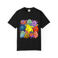 Unisex Garment-Dyed T-Shirt - Diverse Emotional Cartoon Creatures