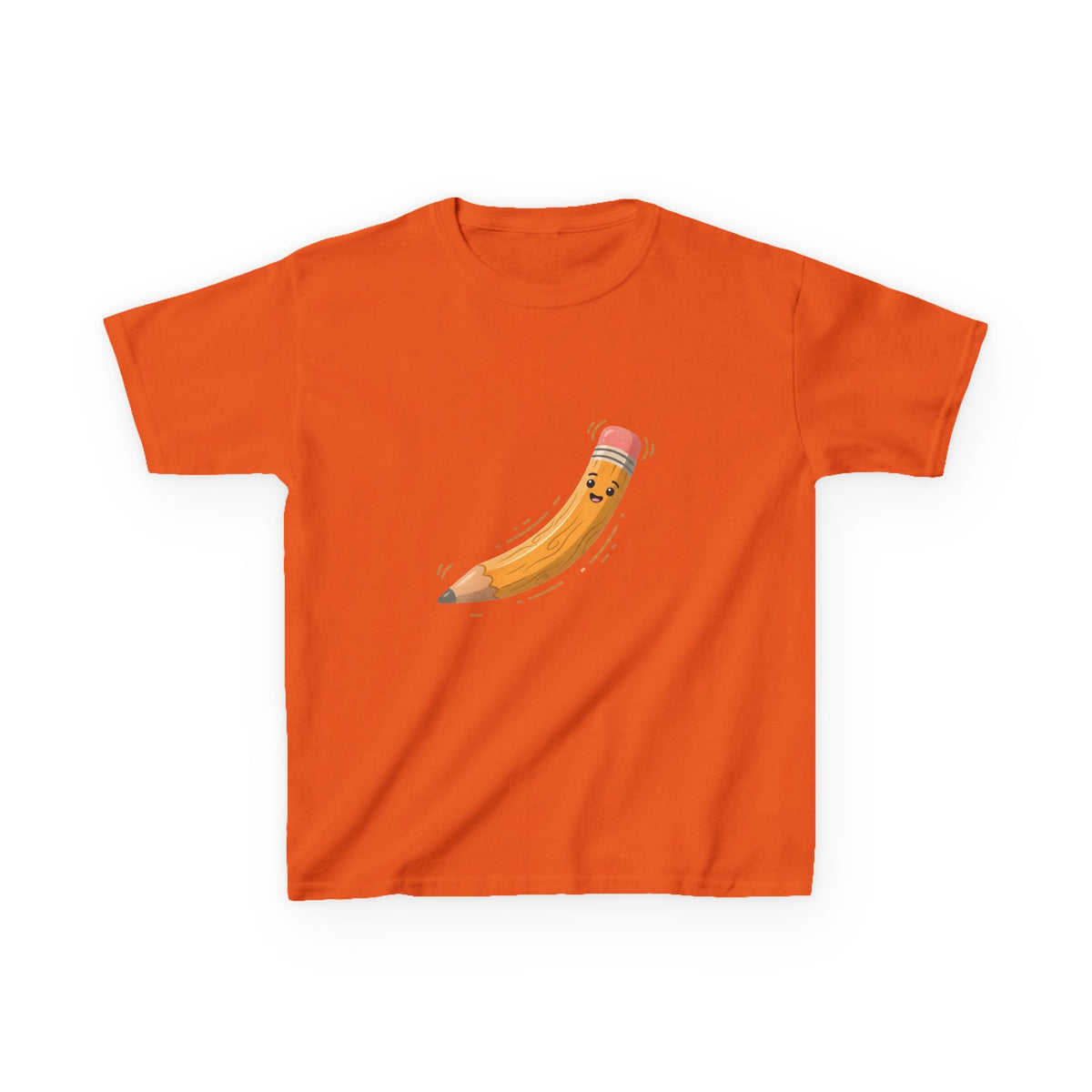 Kids Heavy Cotton Tee - Happy Animated Pencil School Supply | Back to