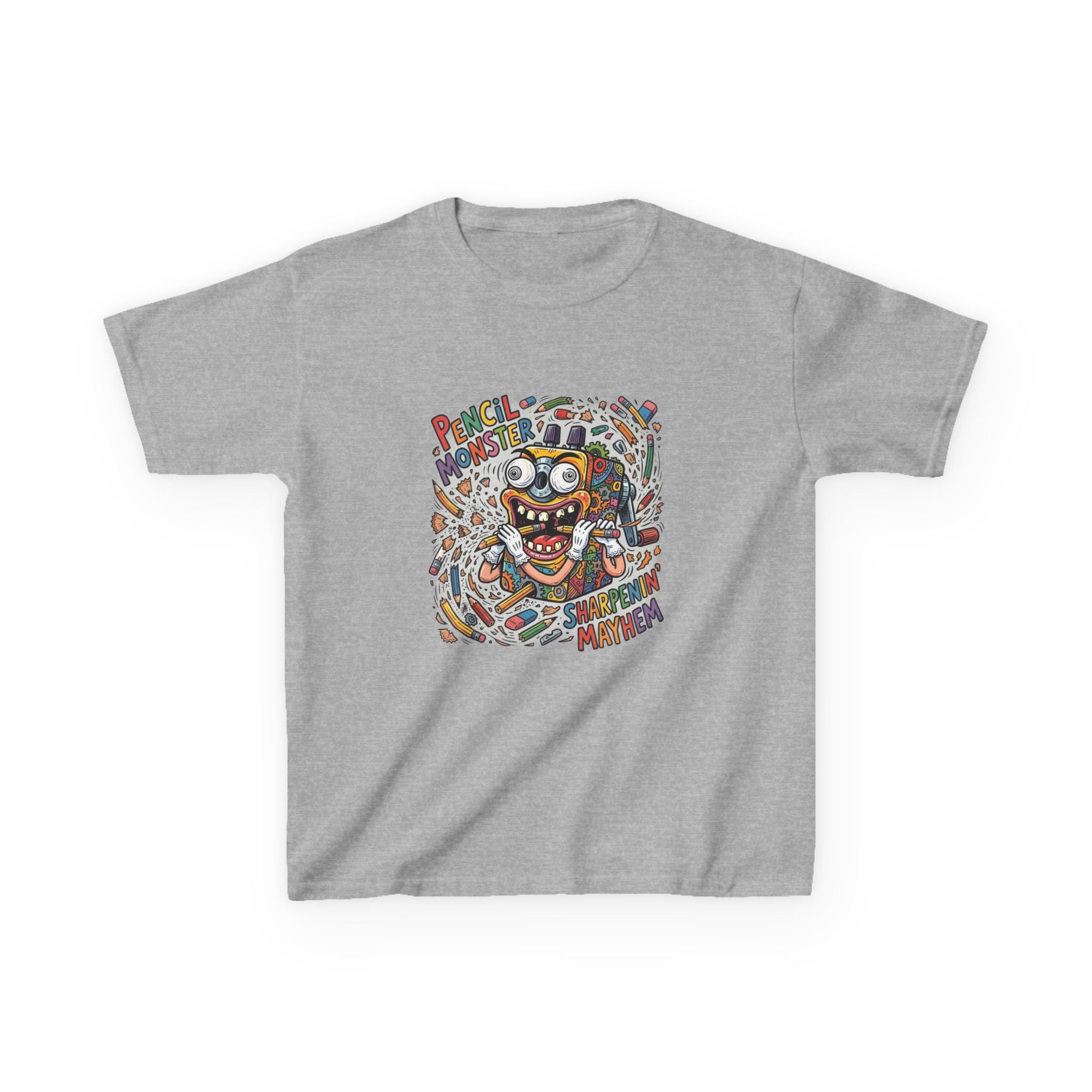 Kids Tee - Pencil Monster "Sharpenin' Mayhem" Cartoon | School