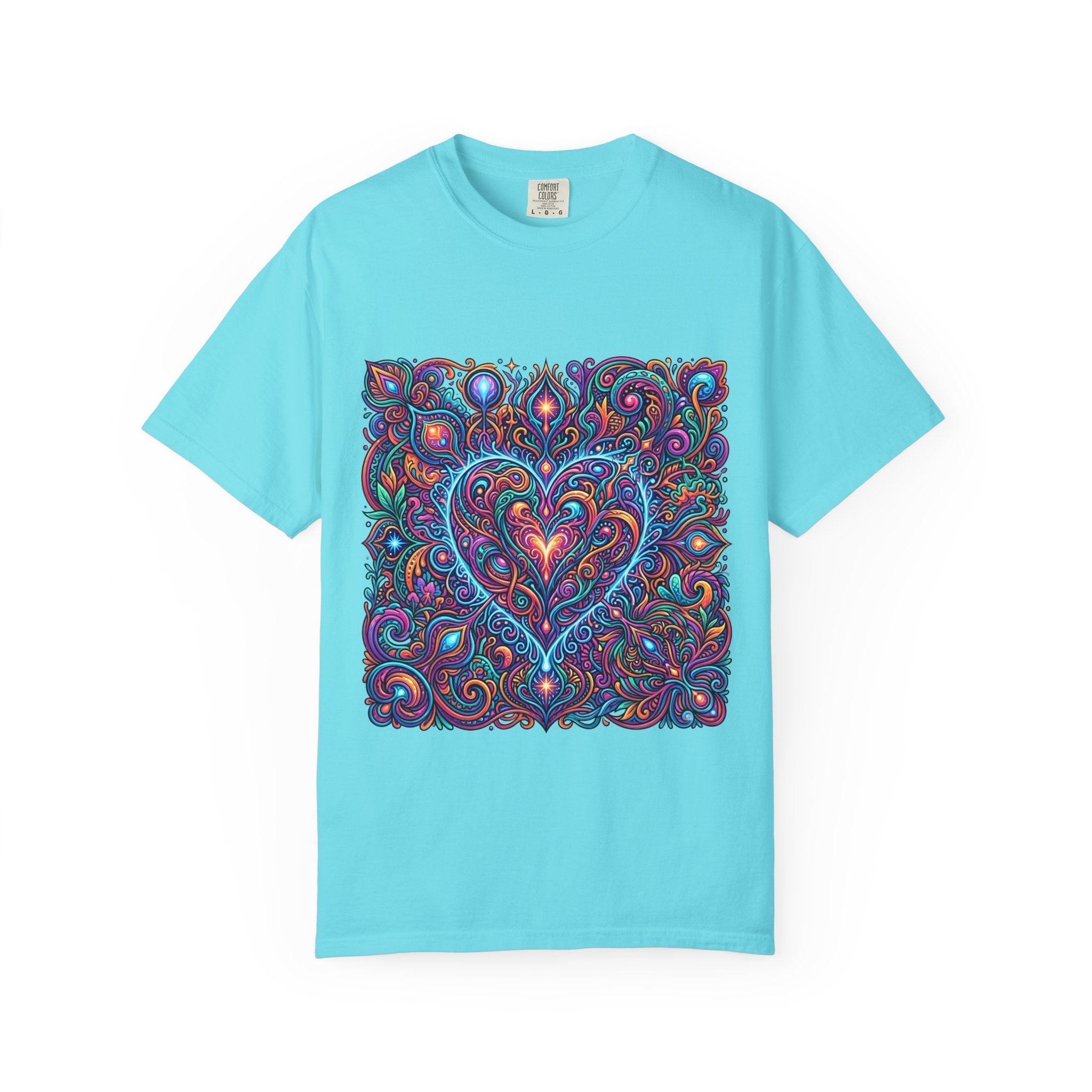 Unisex Garment-Dyed T-shirt - Cosmic Love | Psychedelic Heart Art