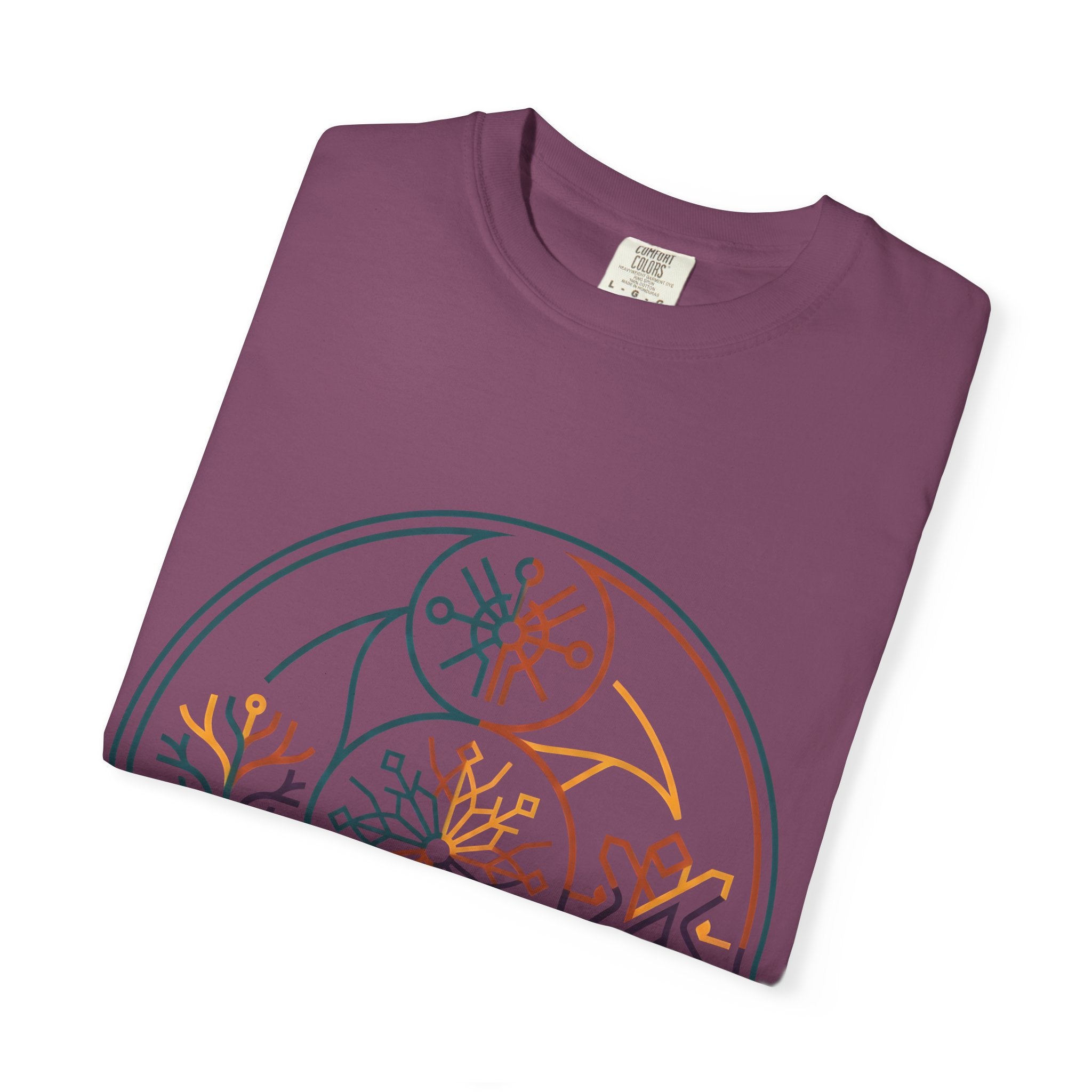 Unisex Garment-Dyed T-Shirt - Minimalist Geometric Nature Art
