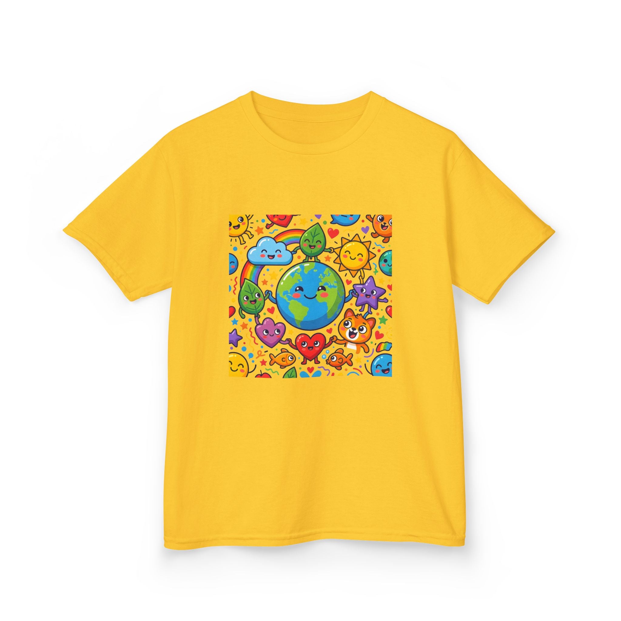 Kids Earth Day Tee - Happy Cartoon Planet | Nature Lovers