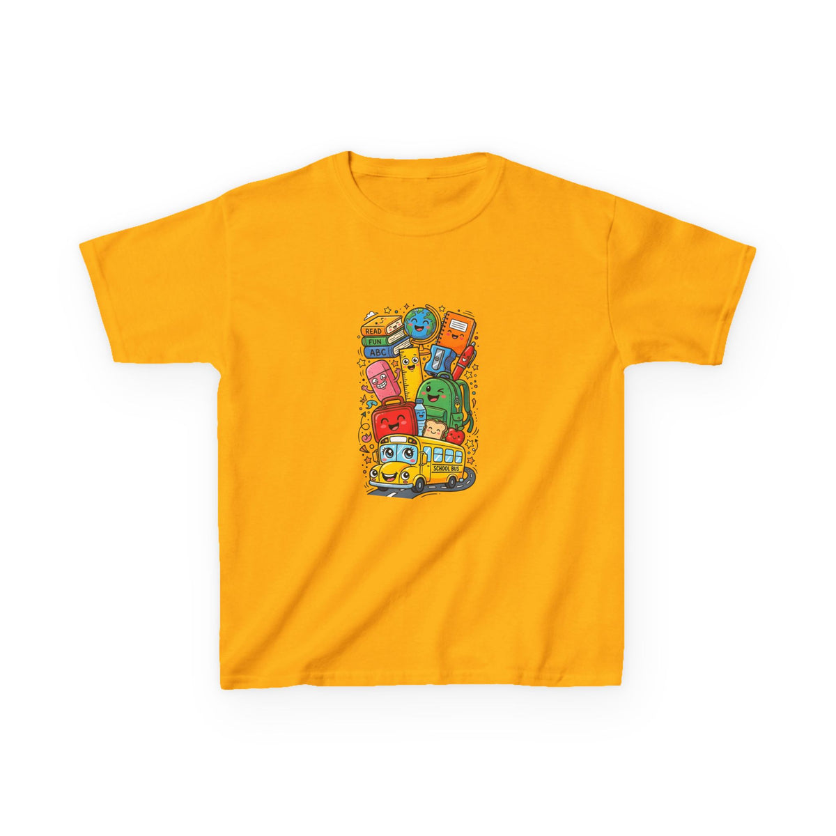 Kids Back to School T-Shirt - Cute School Bus, ABC | First Day