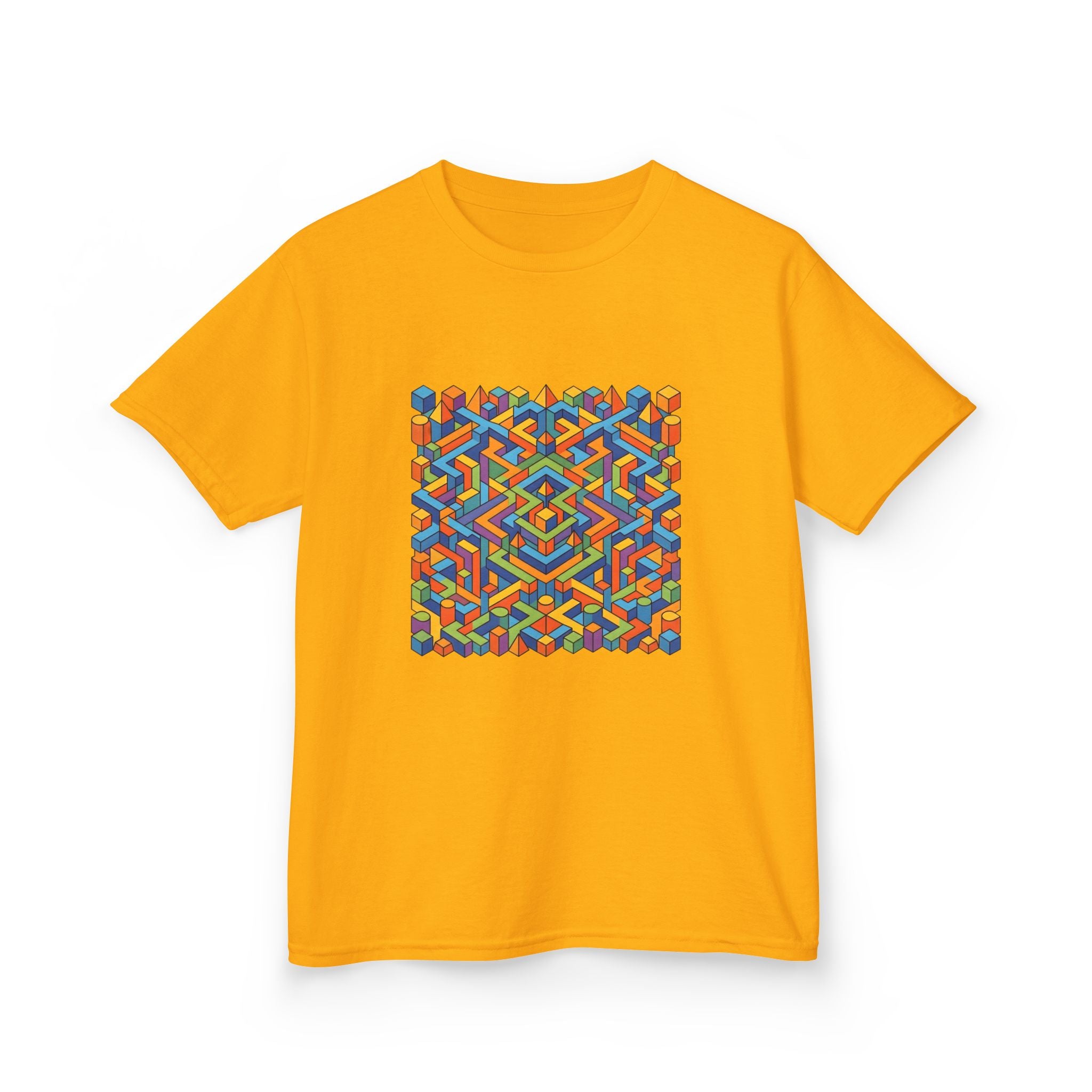 Kids T-Shirt - Colorful Isometric Optical Illusion Maze