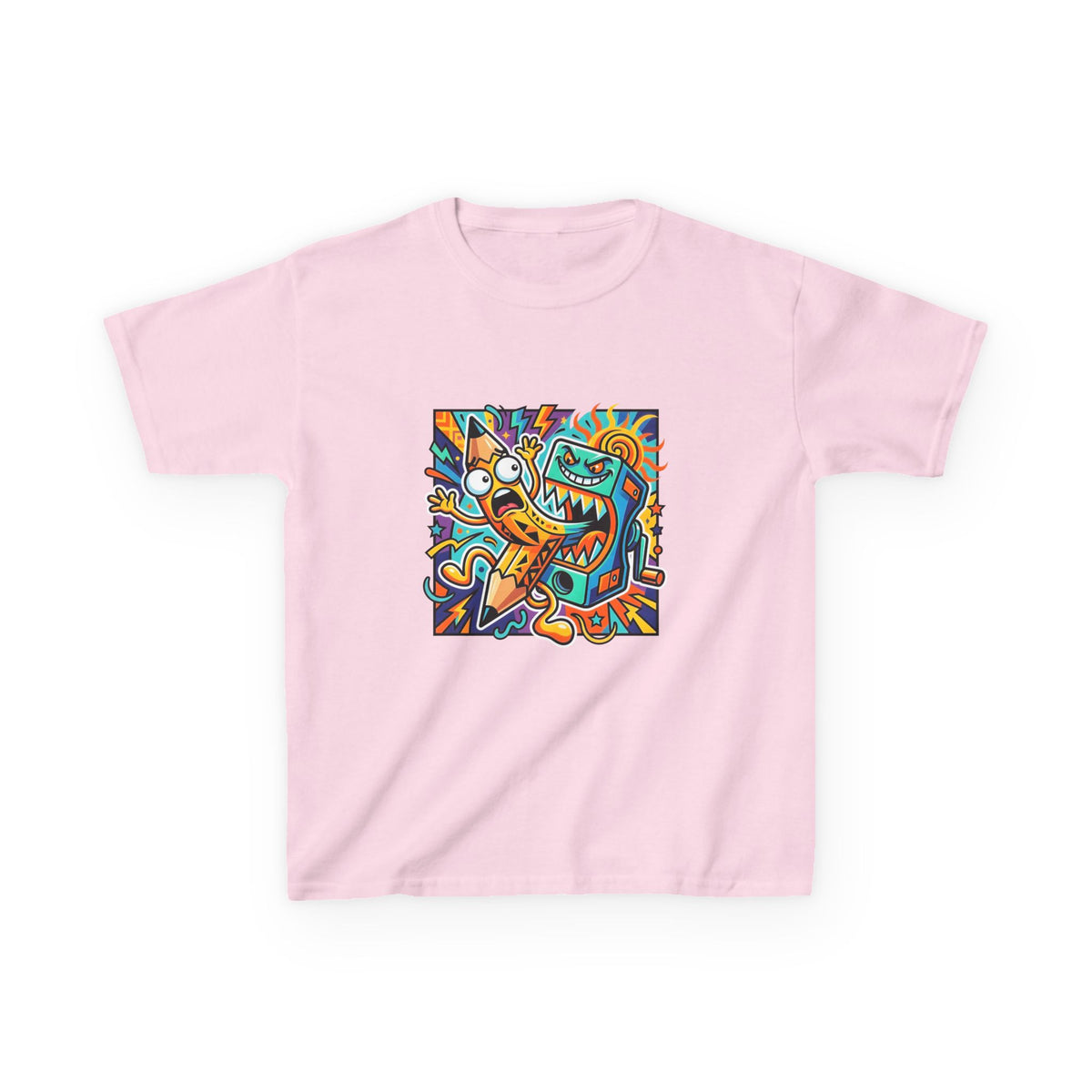 Kids Tee - Dynamic School Supplies Cartoon | Back to School Fun