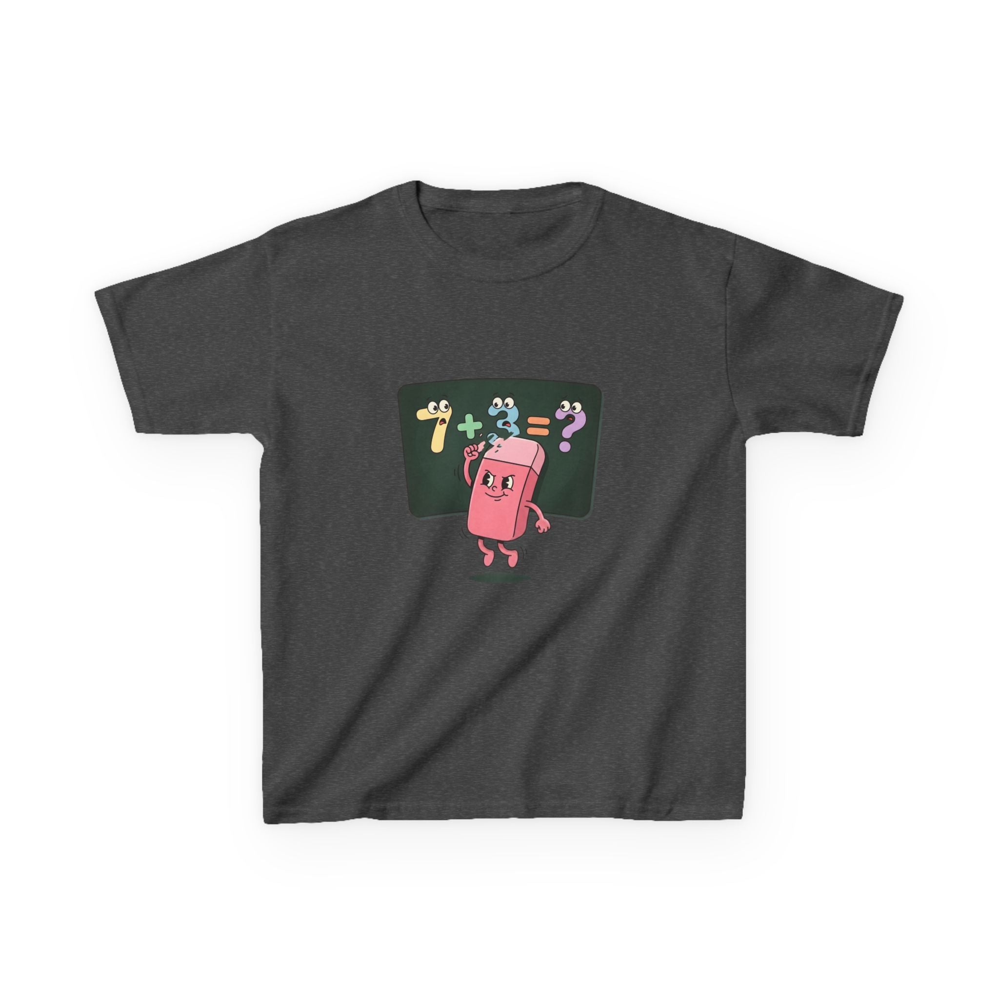 Kids Retro Math Tee - Playful Eraser Addition Problem