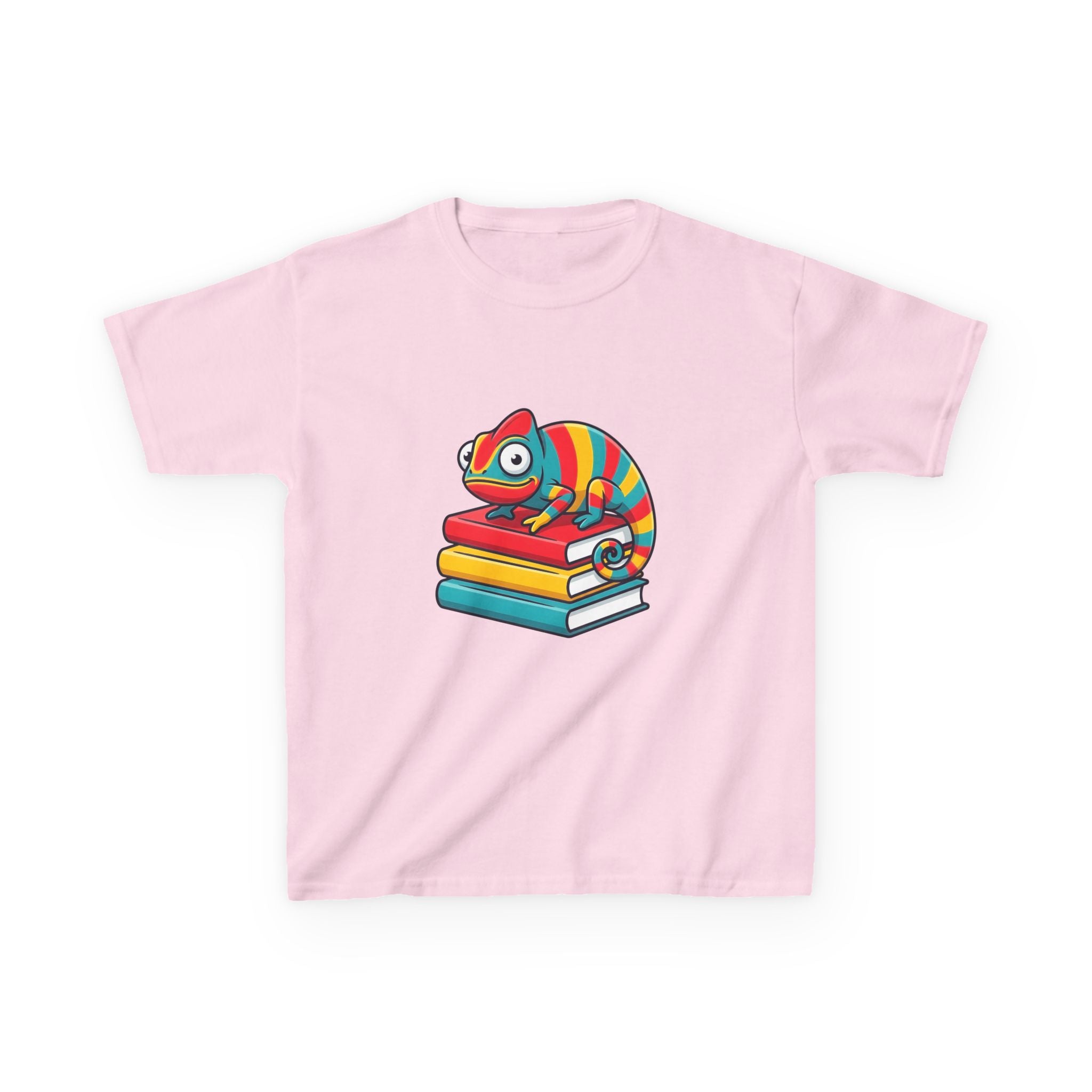 Kids T-Shirt - Whimsical Chameleon Reading Books | School Tee