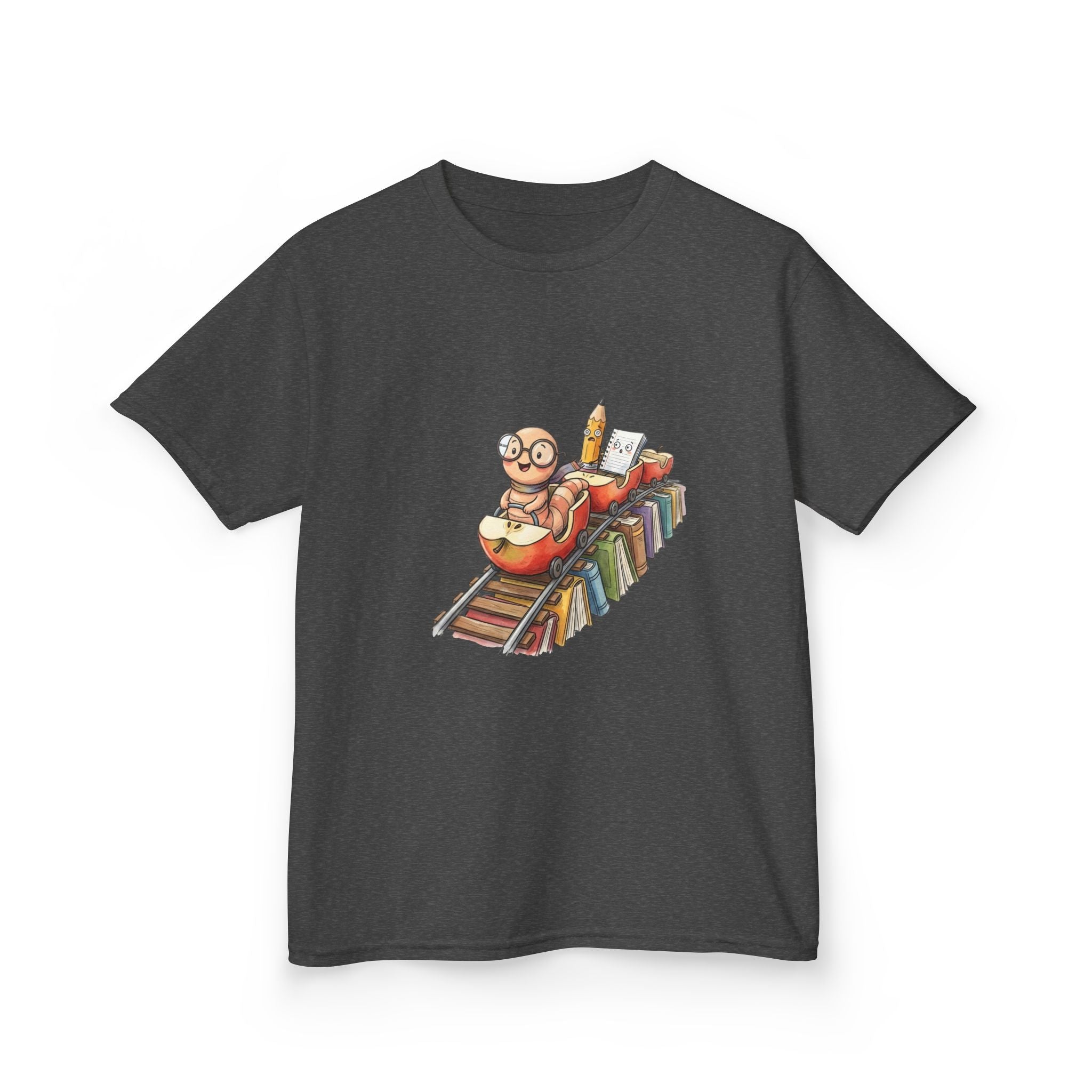 Kids Learning Train Tee - Whimsical Bookworm Education Shirt