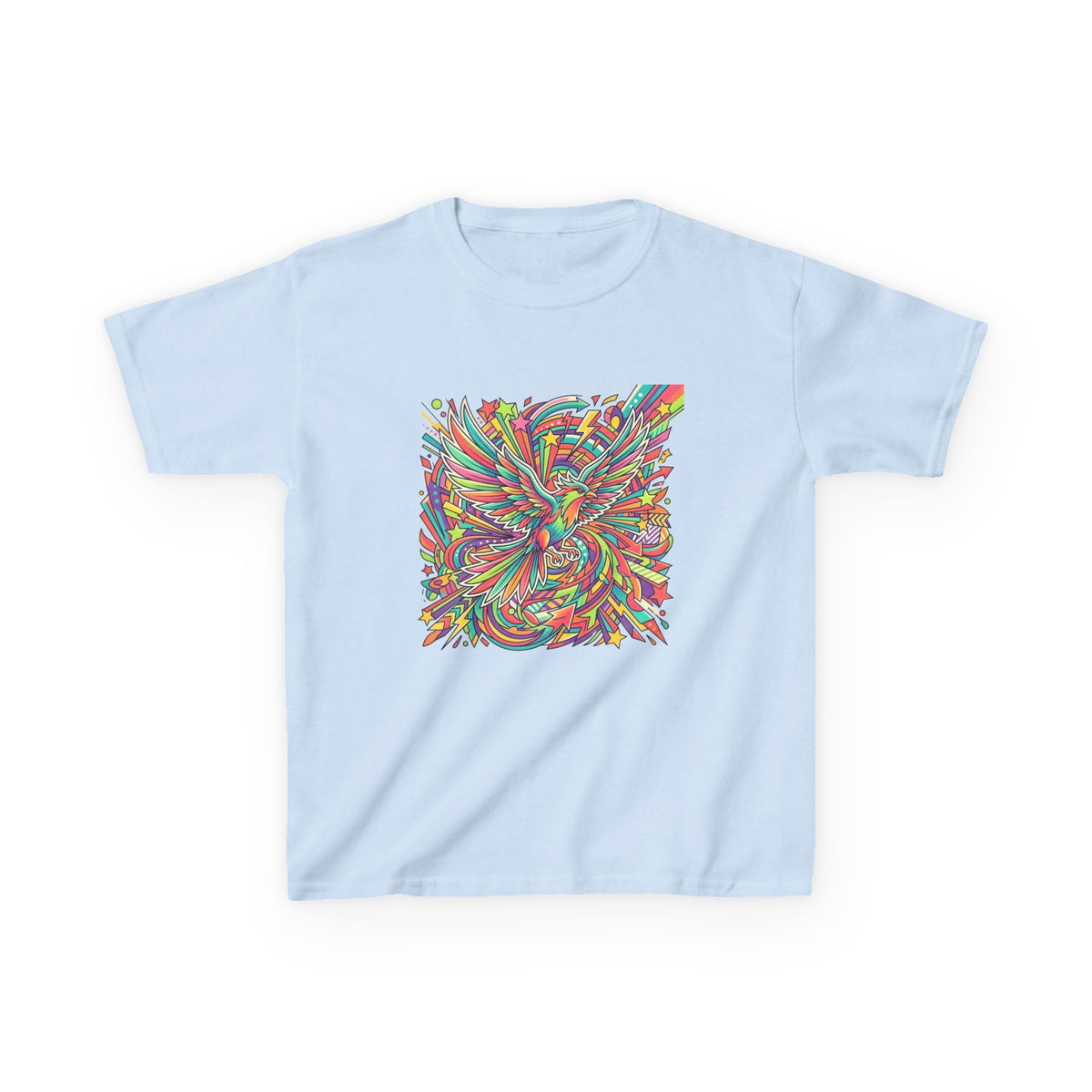 Kids Mythical Phoenix Tee - Energetic Psychedelic Art