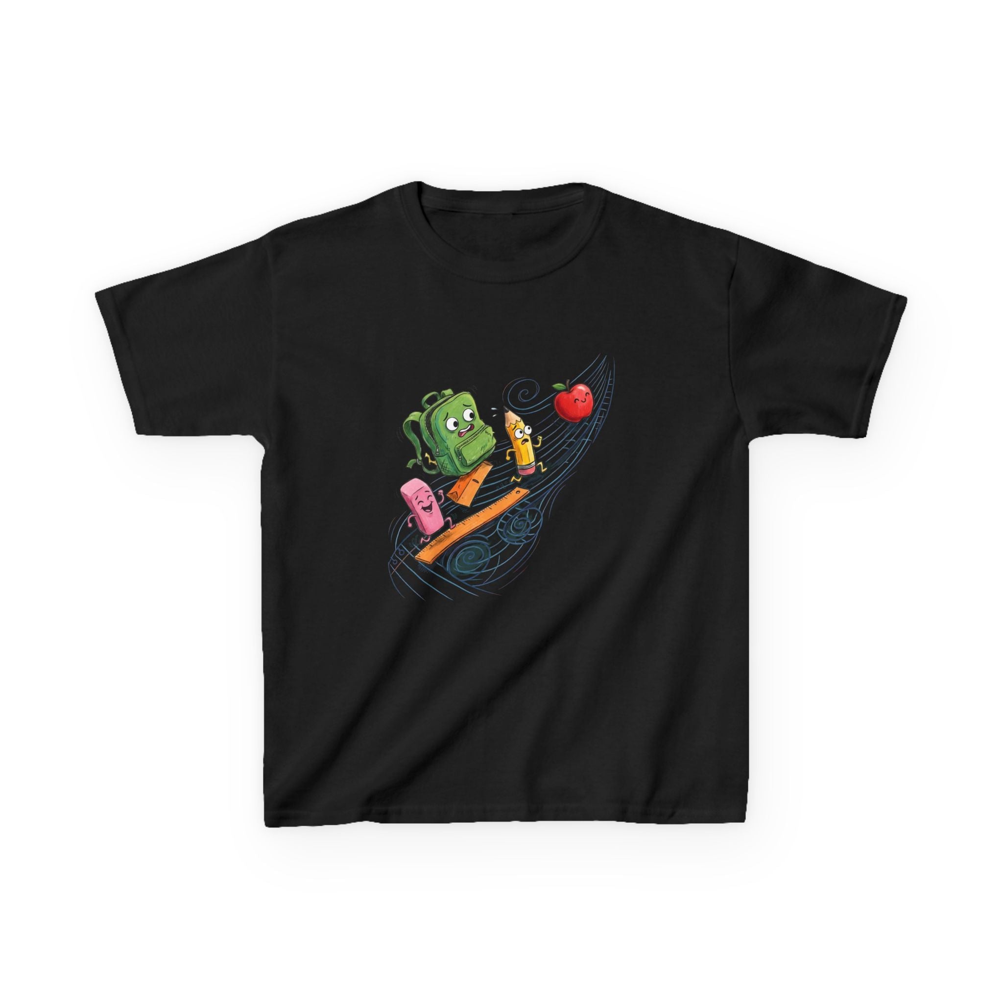 Kids Cartoon School Supplies T-Shirt - Back to School Chaos | 2026