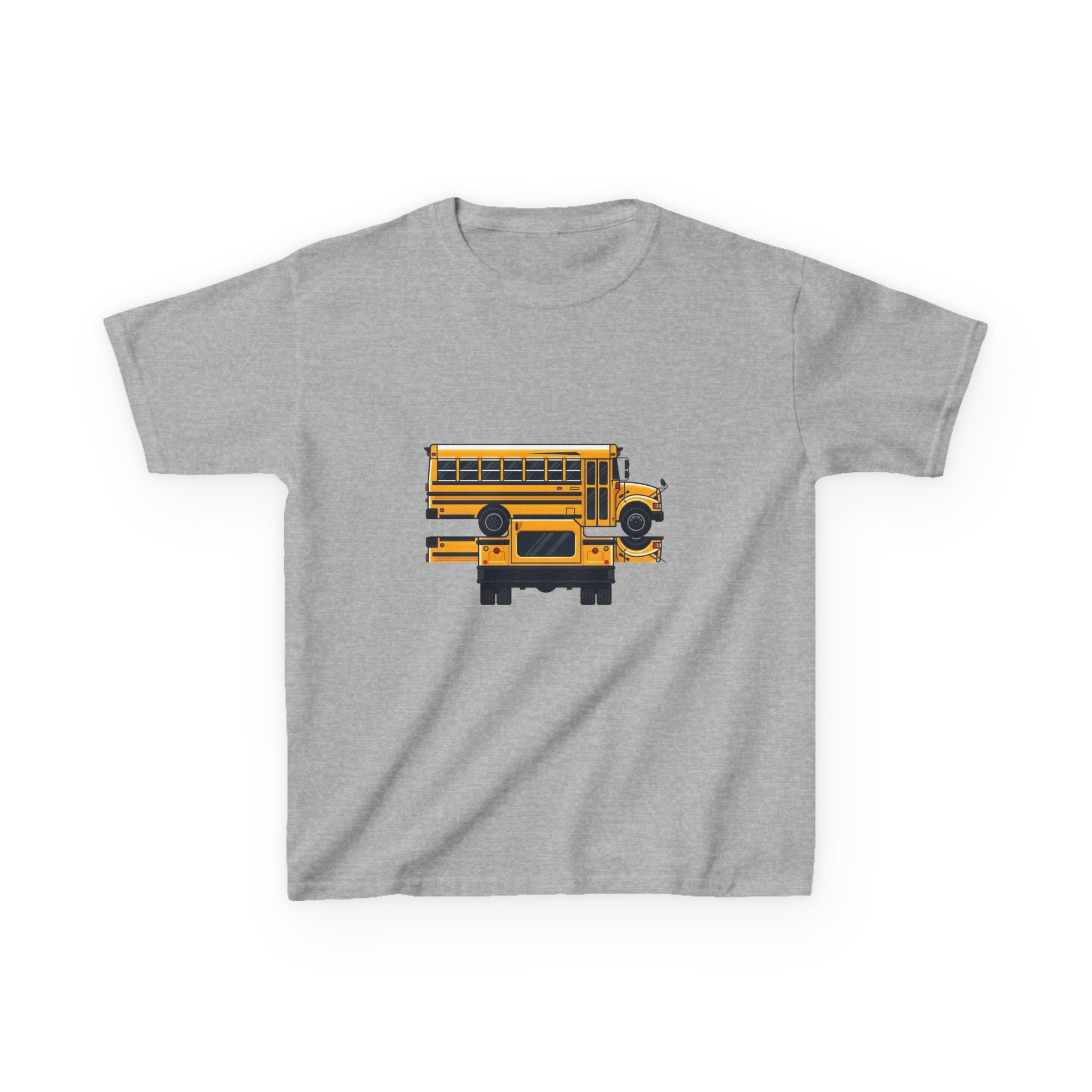Kids School Bus T-Shirt - Cute Cartoon Reflection | Back to School