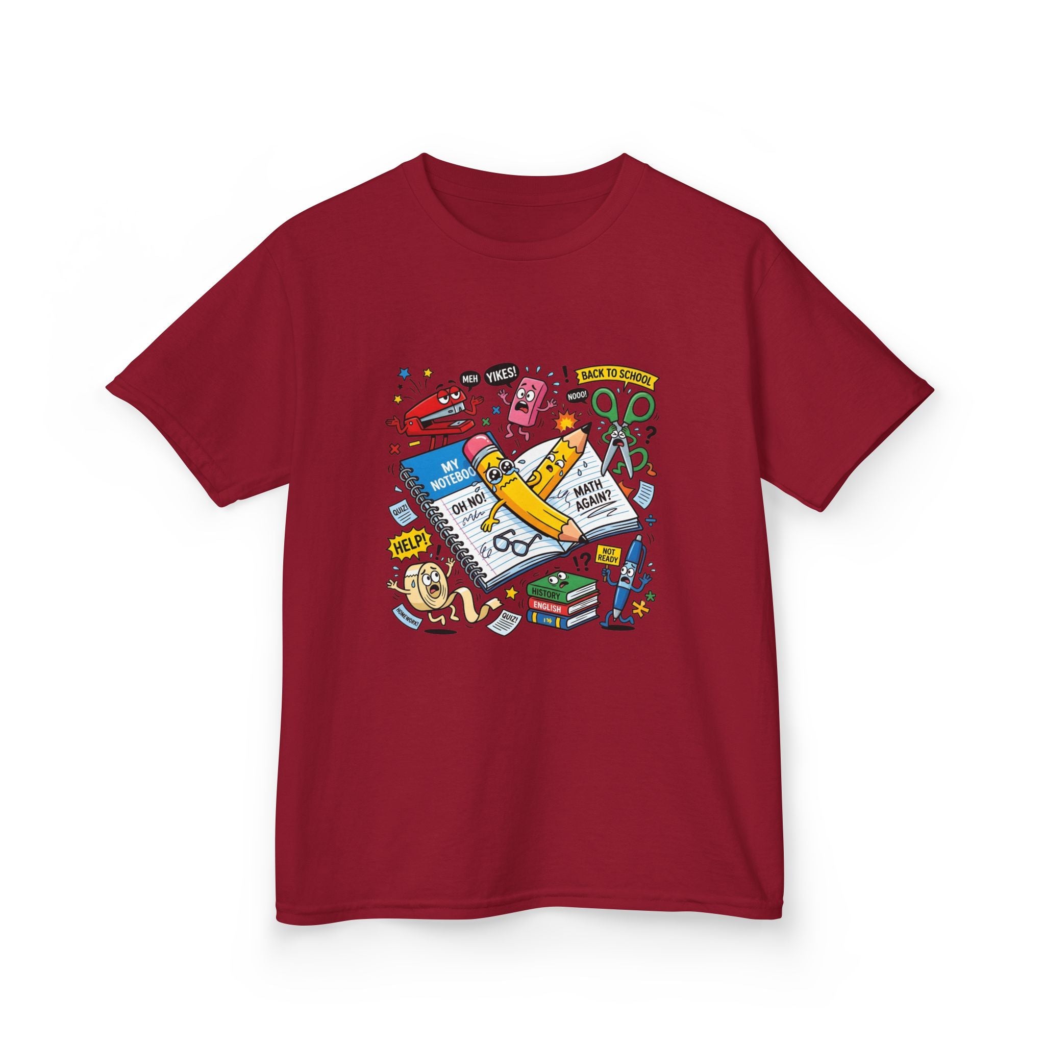 Kids Tee - Back to School Anxiety MEH YIKES! Funny Student