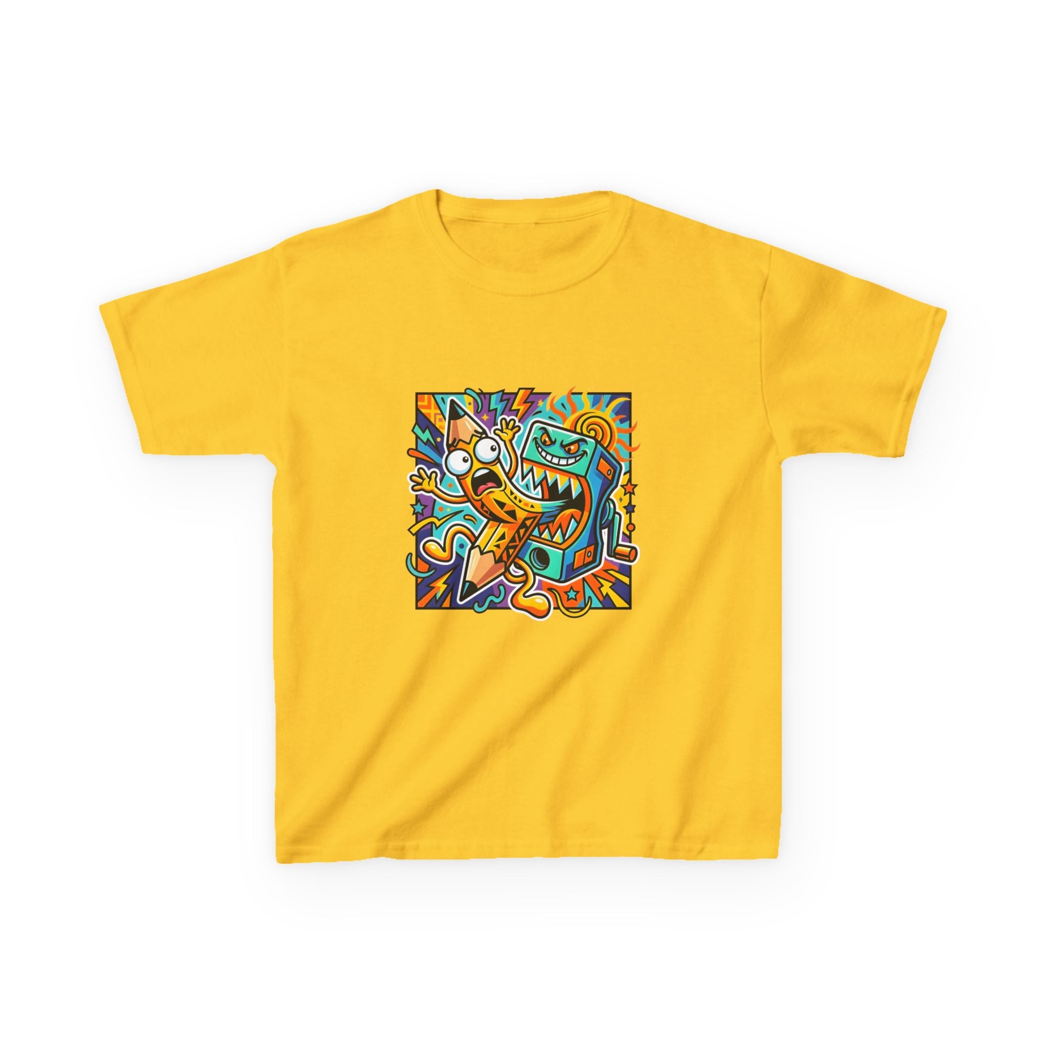 Kids Tee - Dynamic School Supplies Cartoon | Back to School Fun