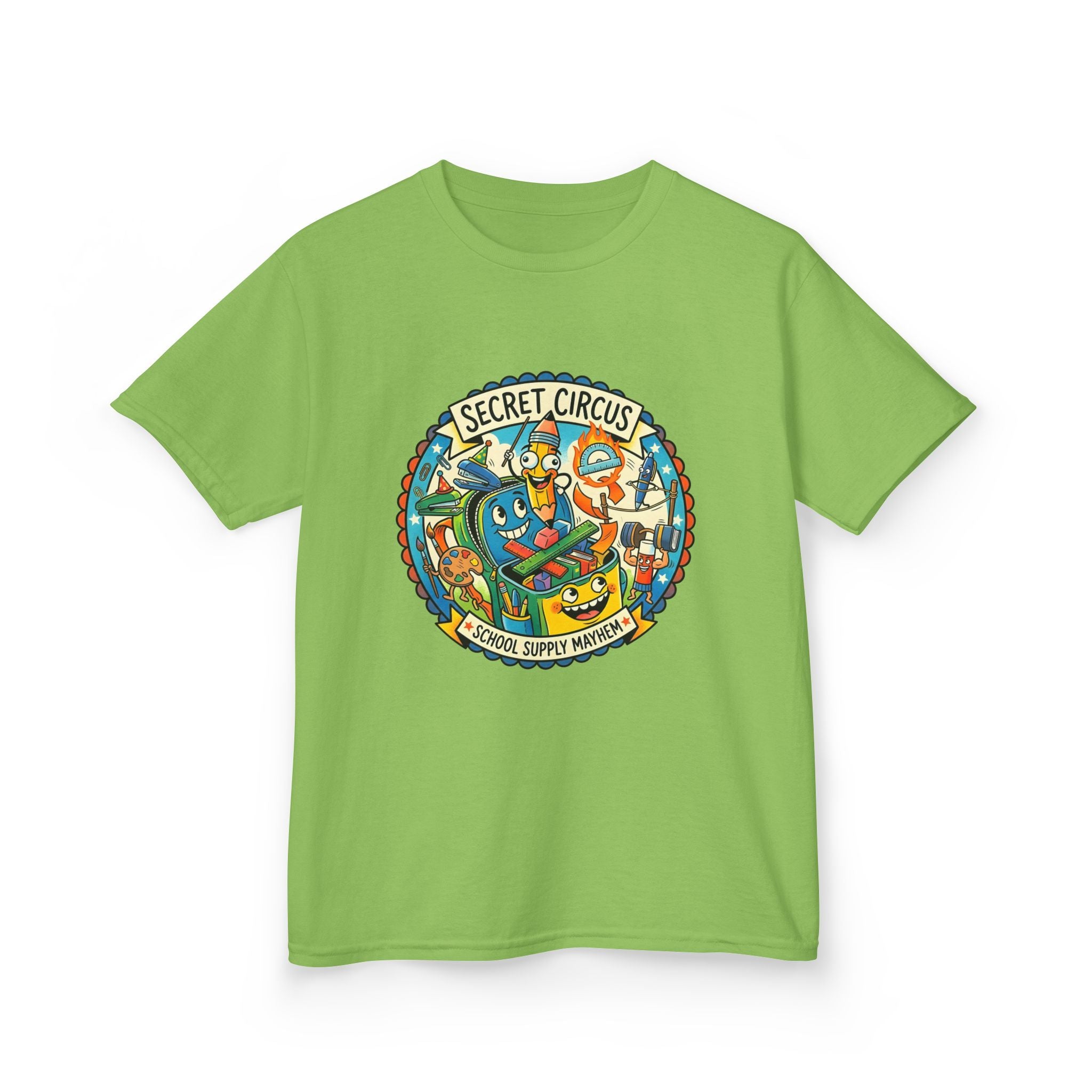 Kids Tee - Secret Circus School Supply Mayhem | Cartoon Fun