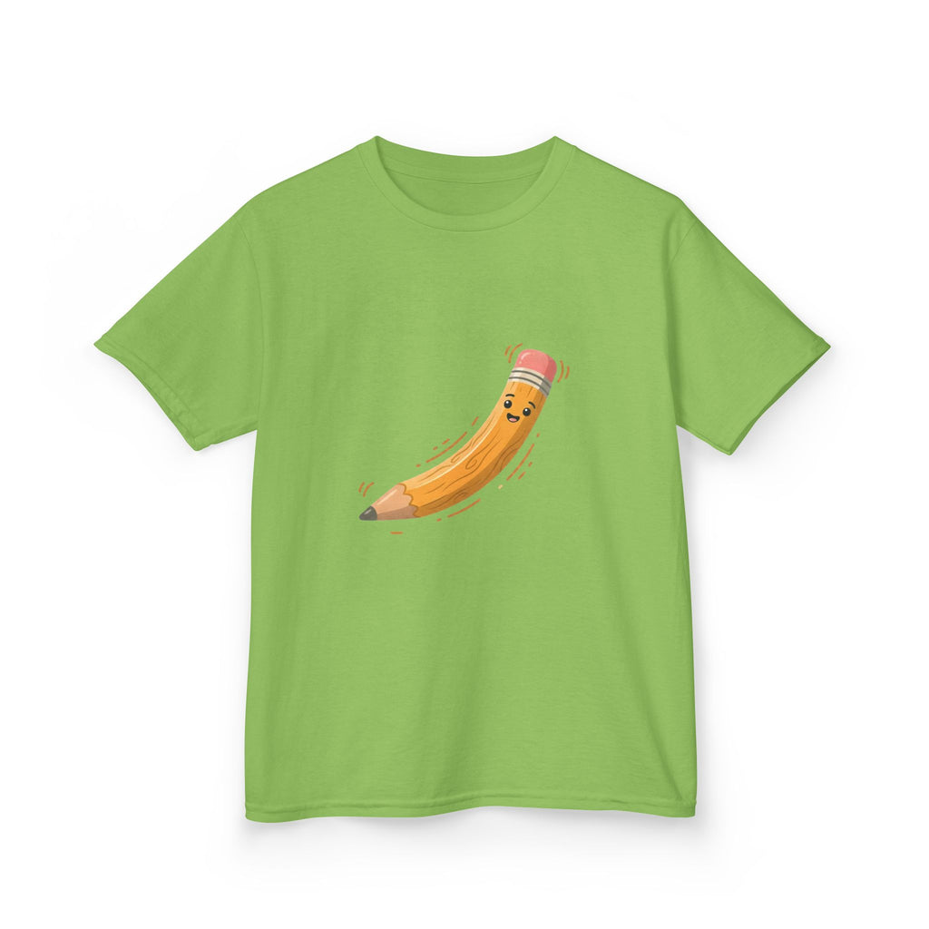 Kids Heavy Cotton Tee - Happy Animated Pencil School Supply | Back to