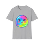 Unisex Kawaii T-Shirt - Happy Rainbow Blob Character Tee