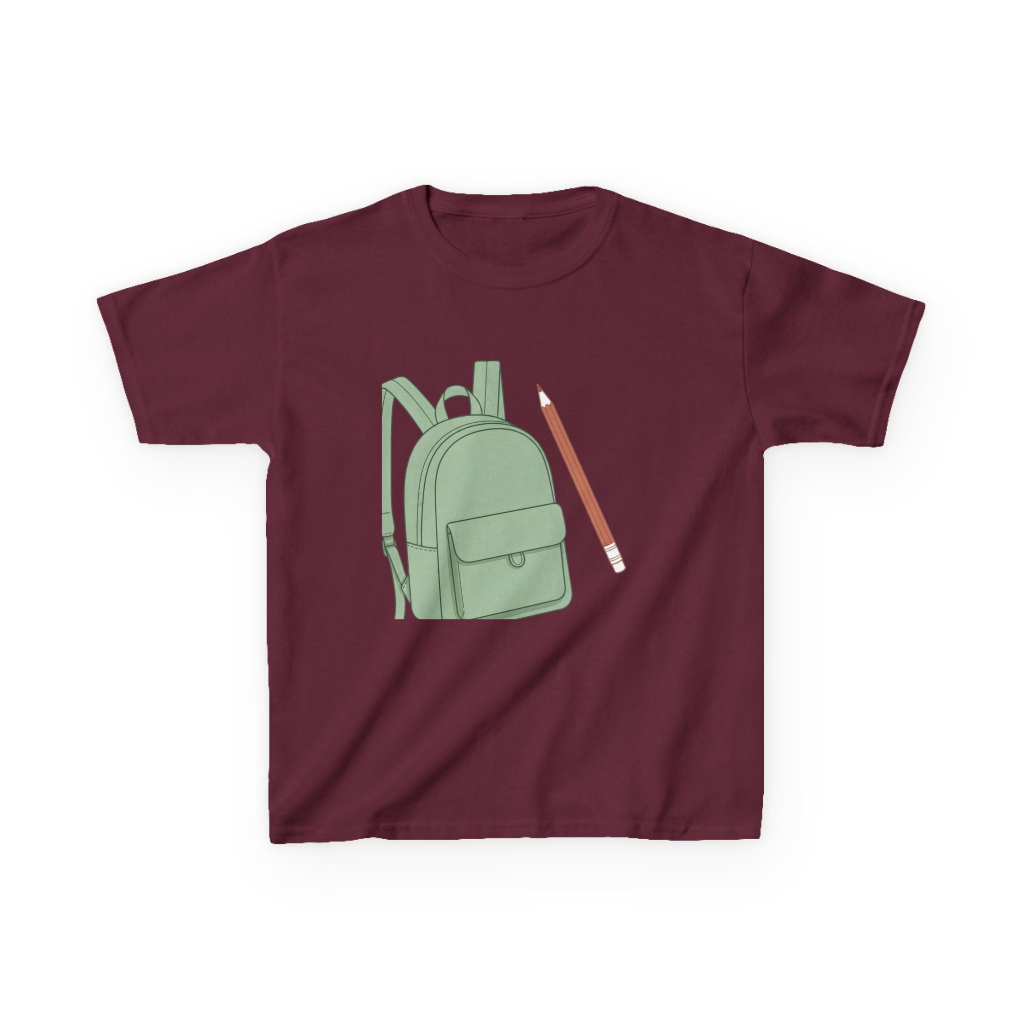 Kids Tee - Cartoon School Supplies Backpack Pencil | Back to School