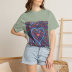 Unisex Garment-Dyed T-shirt - Cosmic Love | Psychedelic Heart Art