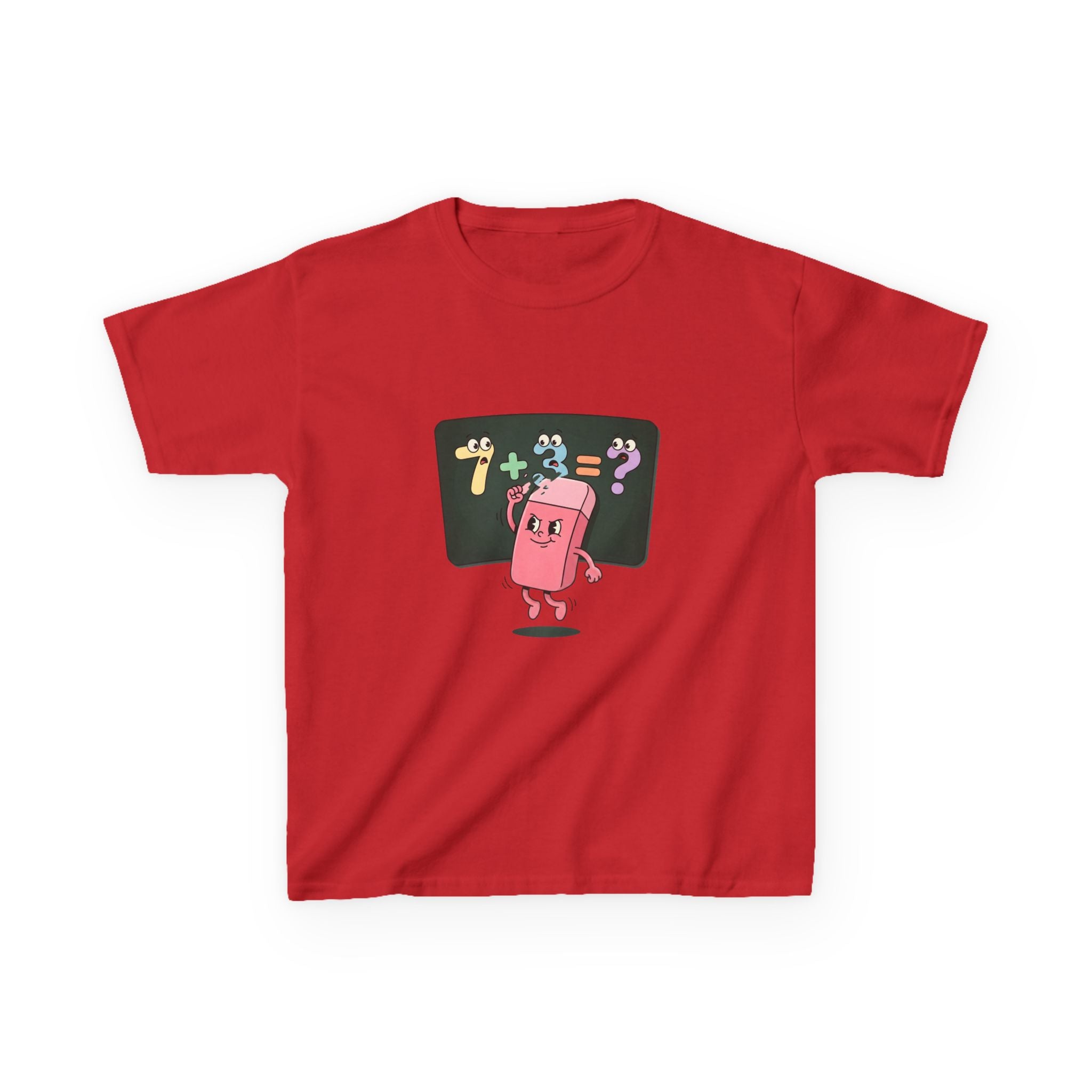Kids Retro Math Tee - Playful Eraser Addition Problem