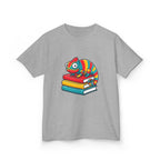 Kids T-Shirt - Whimsical Chameleon Reading Books | School Tee