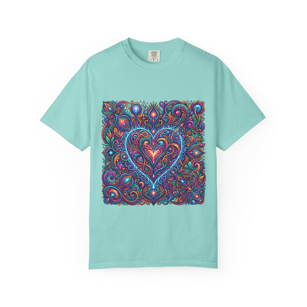 Unisex Garment-Dyed T-shirt - Cosmic Love | Psychedelic Heart Art