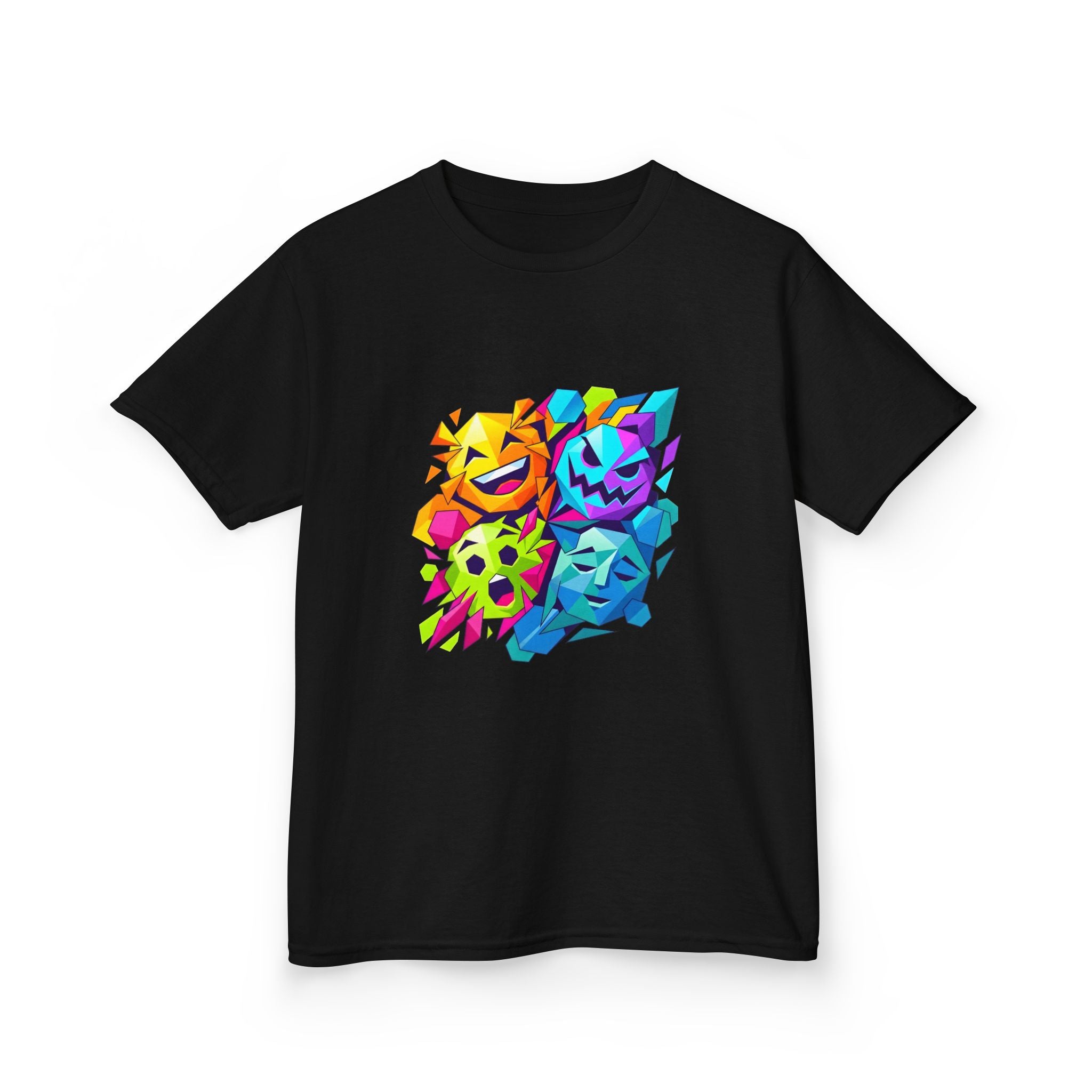 Kids T-Shirt - Vibrant Geometric Faces | Abstract Art