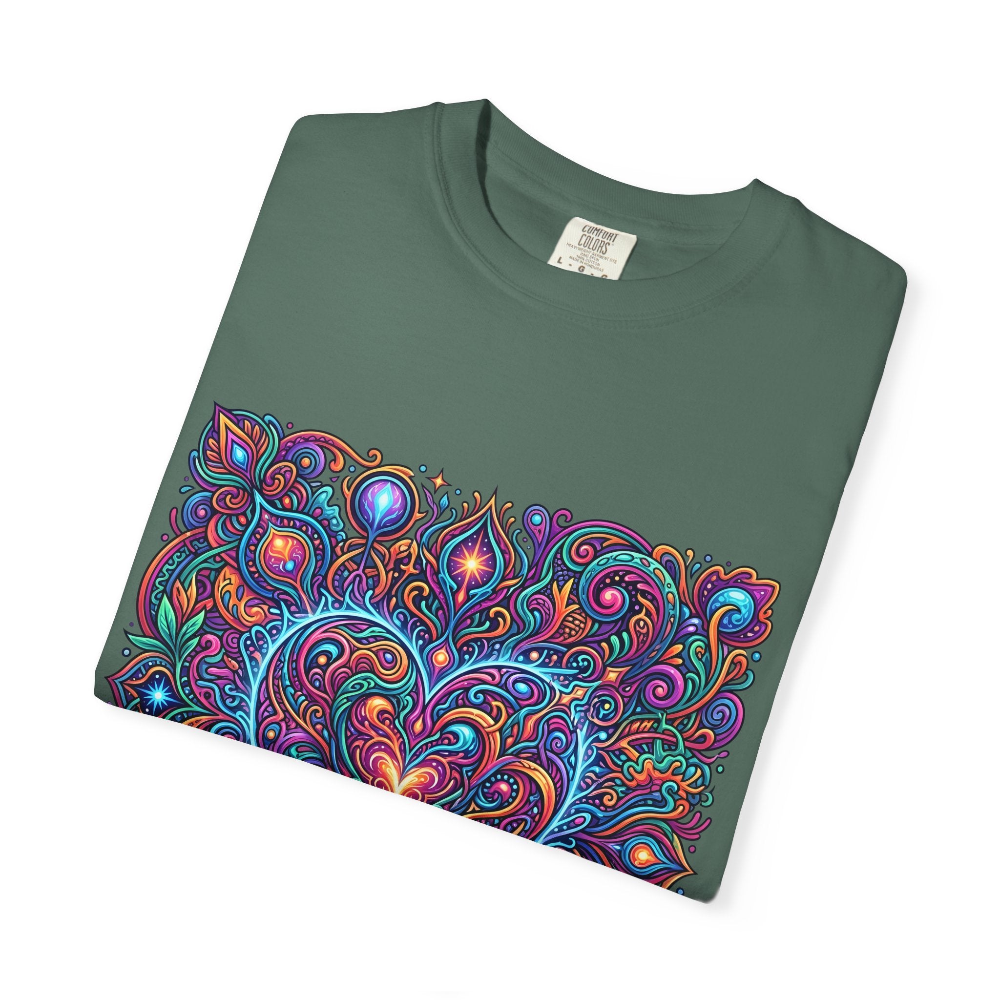 Unisex Garment-Dyed T-shirt - Cosmic Love | Psychedelic Heart Art