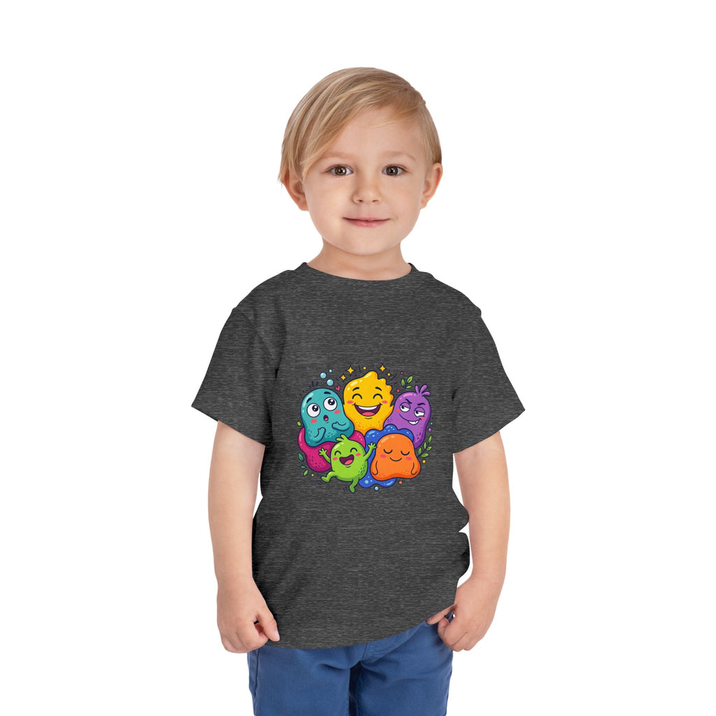 Toddler Monster Tee - Cute Happy Colorful Cartoon Kids Shirt