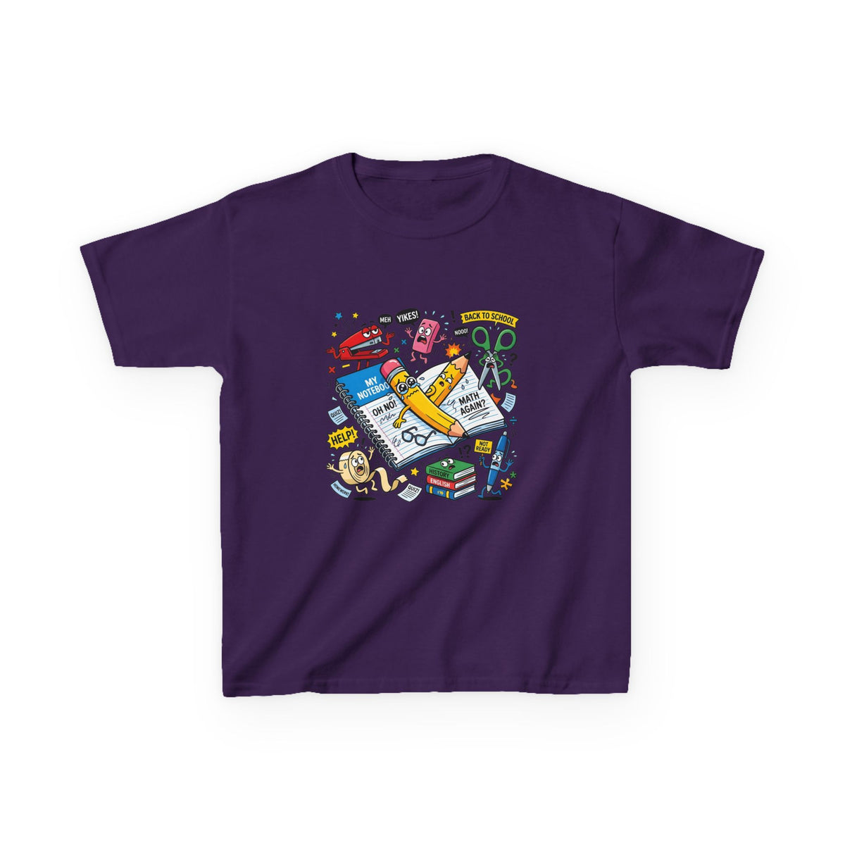 Kids Tee - Back to School Anxiety MEH YIKES! Funny Student