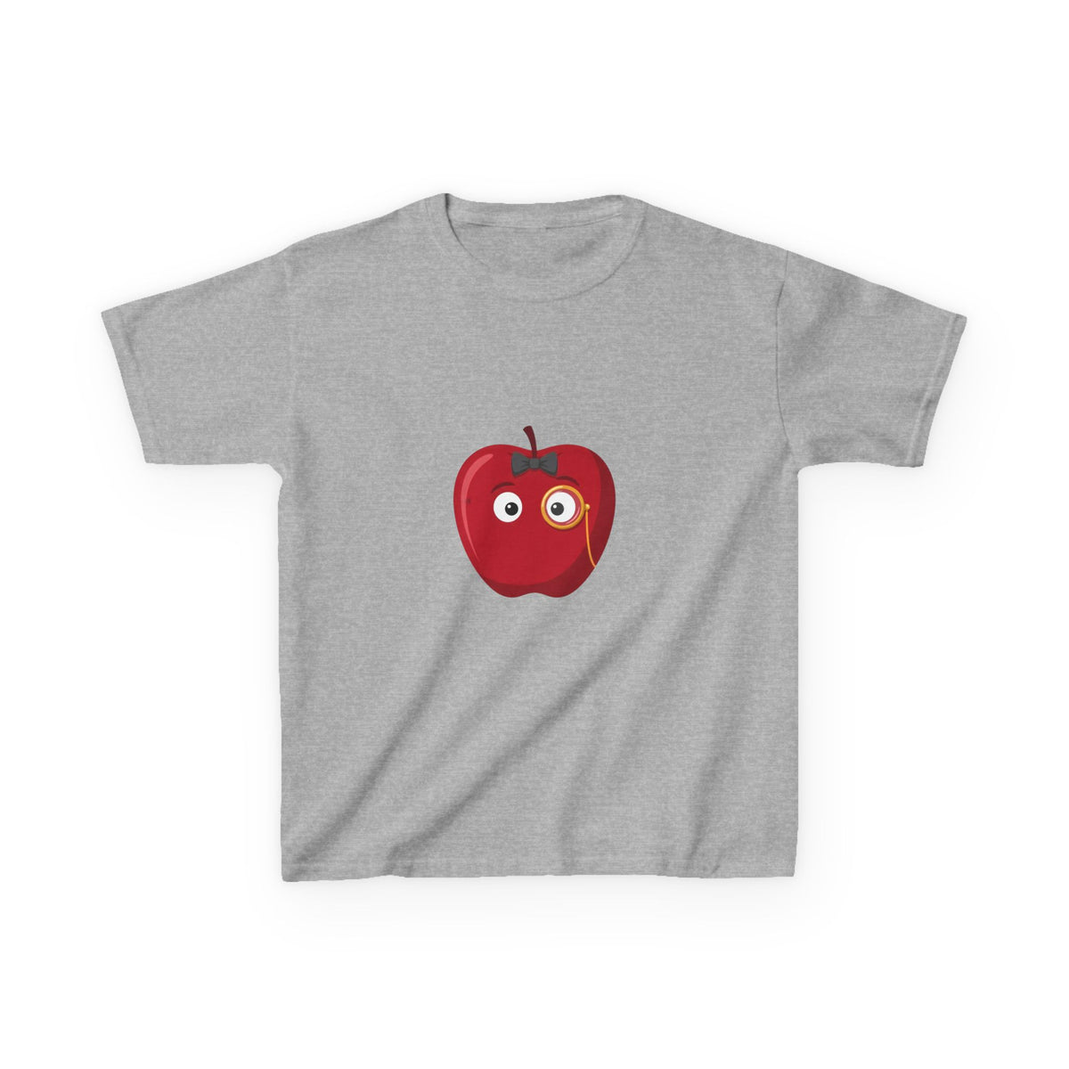 Kids Heavy Cotton Tee - Whimsical Monocle Apple Character
