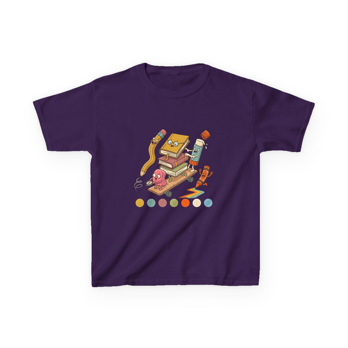 Kids T-Shirt - Cute Cartoon School Supplies | Back to School 2026