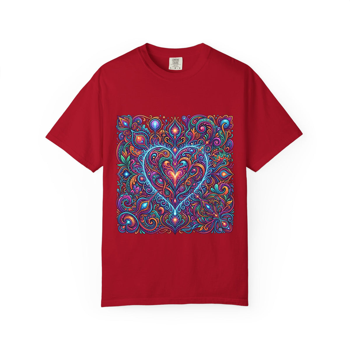 Unisex Garment-Dyed T-shirt - Cosmic Love | Psychedelic Heart Art