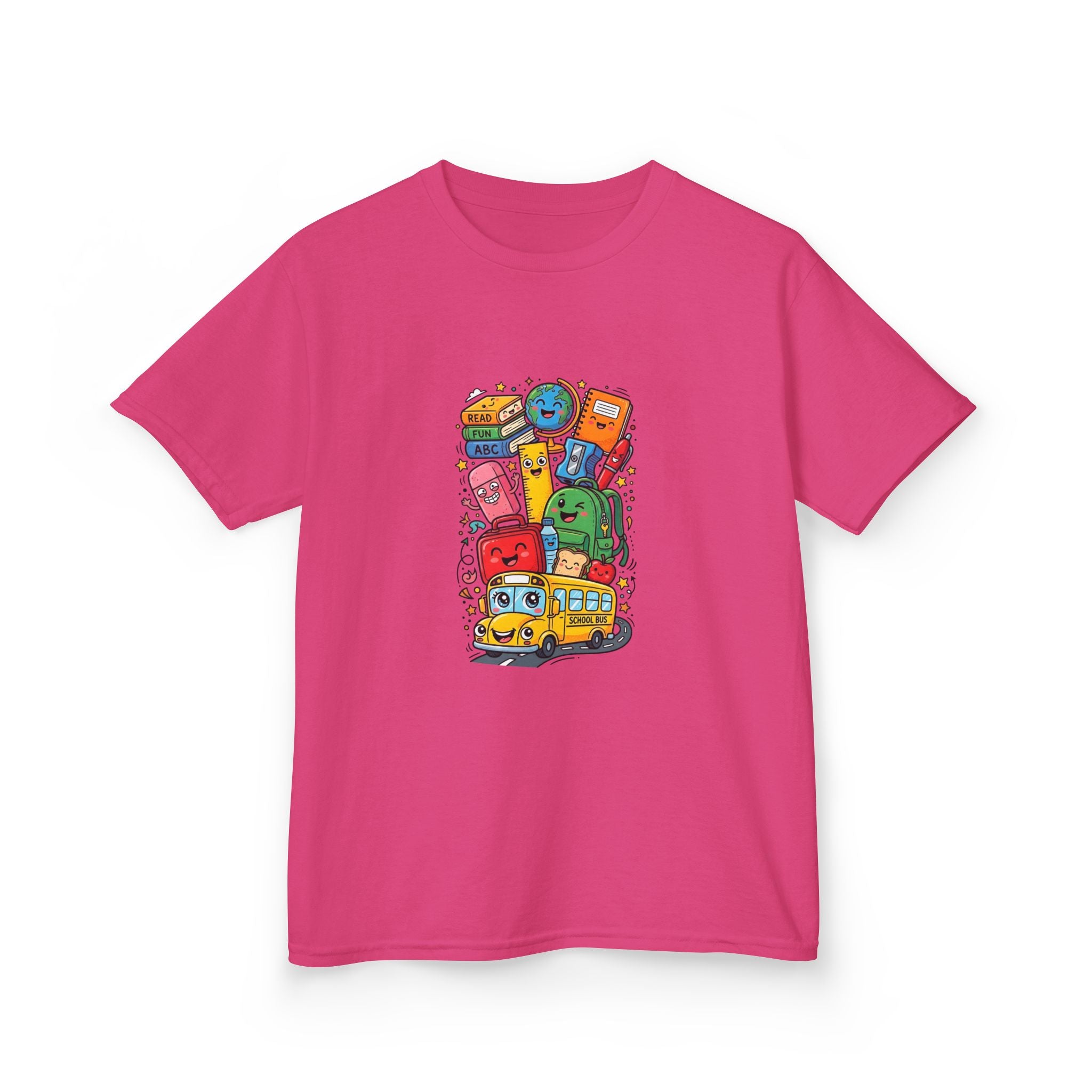 Kids Back to School T-Shirt - Cute School Bus, ABC | First Day