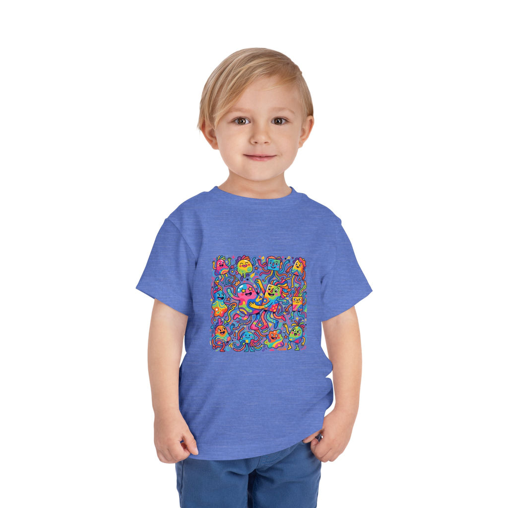 Toddler T-Shirt - Vibrant Whimsical Creatures | Doodle Art