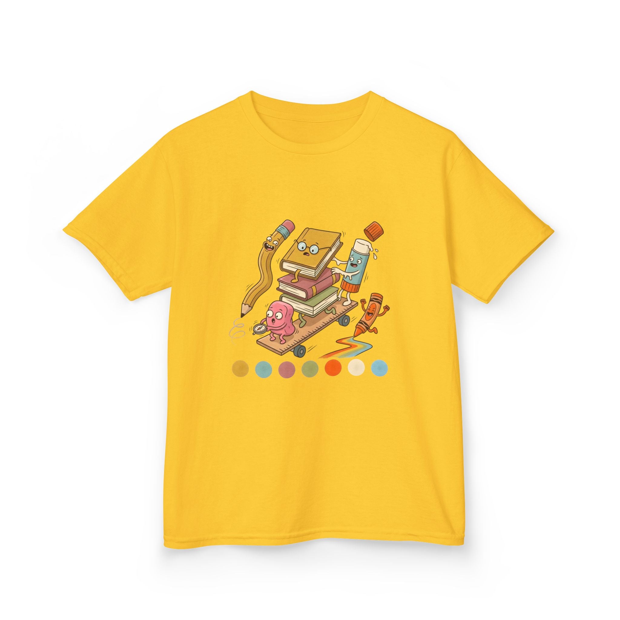 Kids T-Shirt - Cute Cartoon School Supplies | Back to School 2026