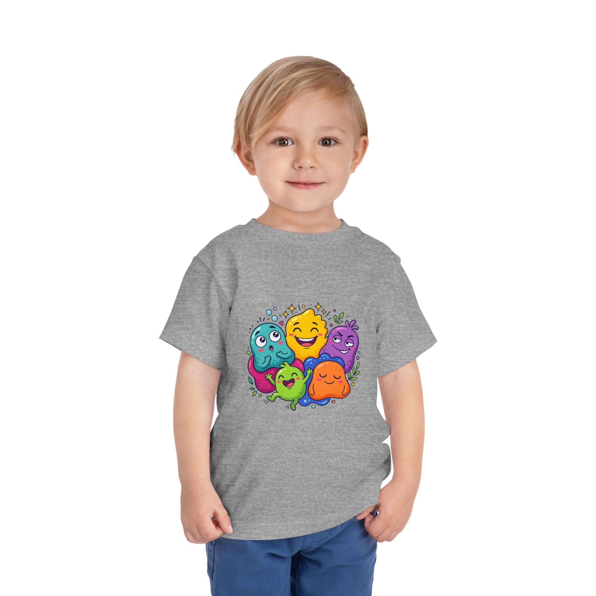 Toddler Monster Tee - Cute Happy Colorful Cartoon Kids Shirt
