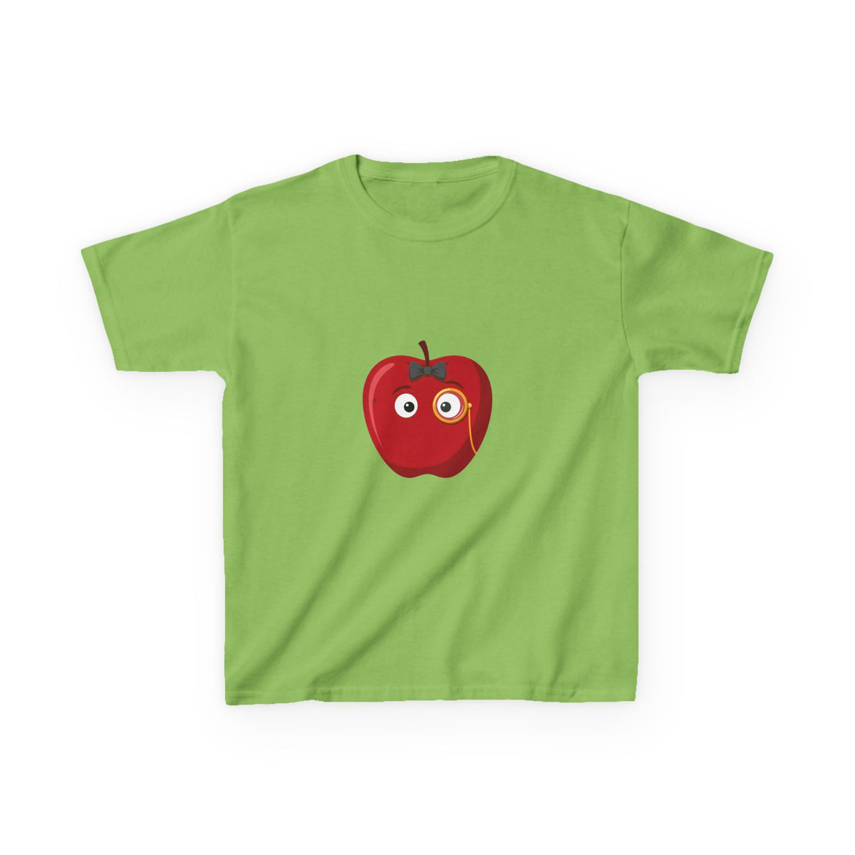 Kids Heavy Cotton Tee - Whimsical Monocle Apple Character