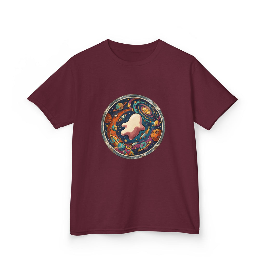 Kids T-Shirt - Whimsical Space Ghost & Planets | Retro Adventure