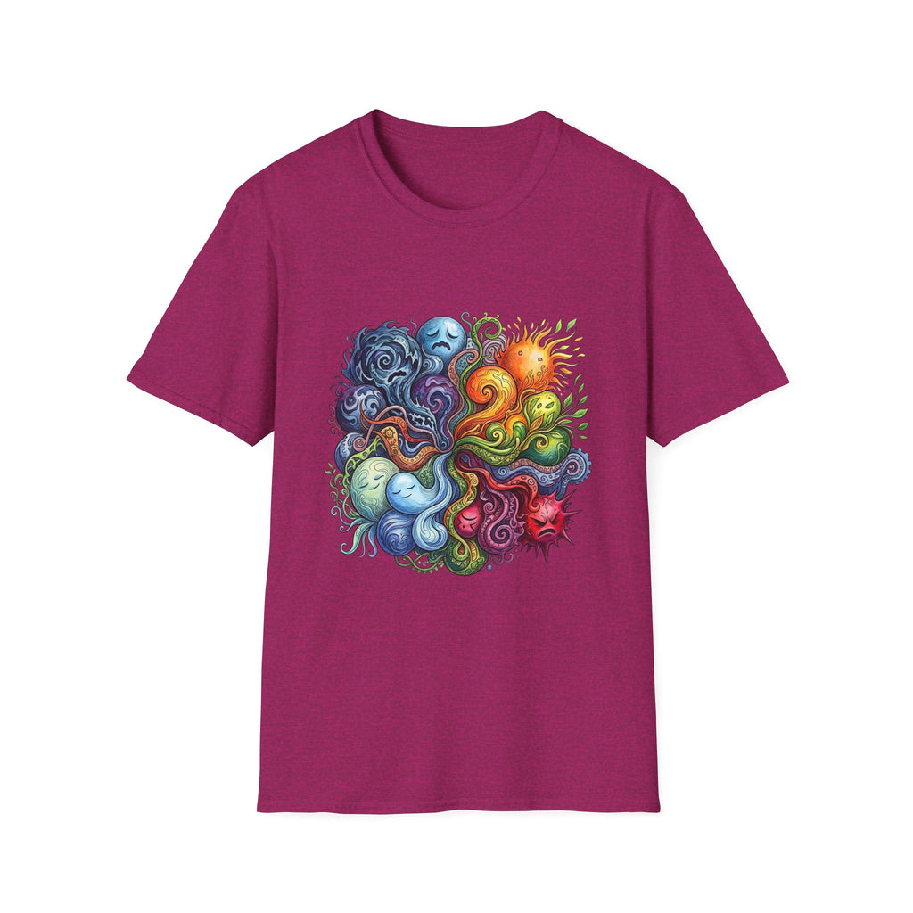 Abstract T-Shirt - Whimsical Watercolor Mandala | Surreal Figures