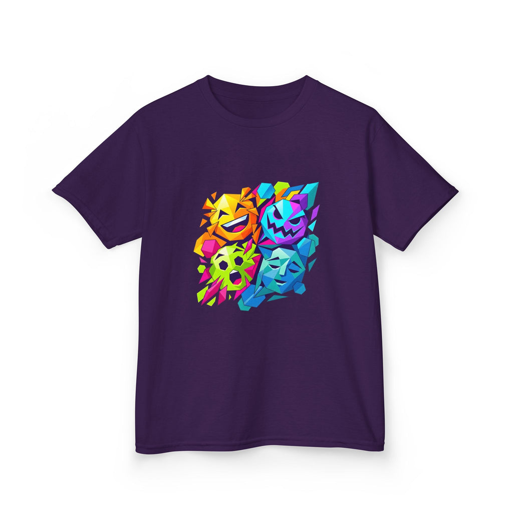 Kids T-Shirt - Vibrant Geometric Faces | Abstract Art