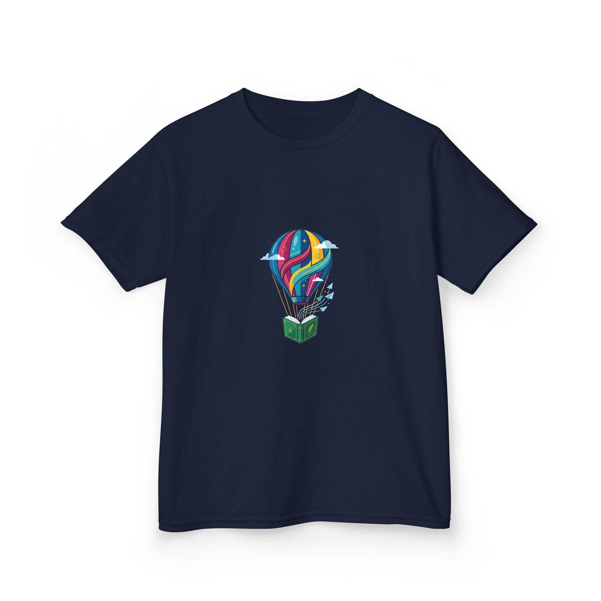Kids T-Shirt - Bookworm Hot Air Balloon Reading Adventure Tee