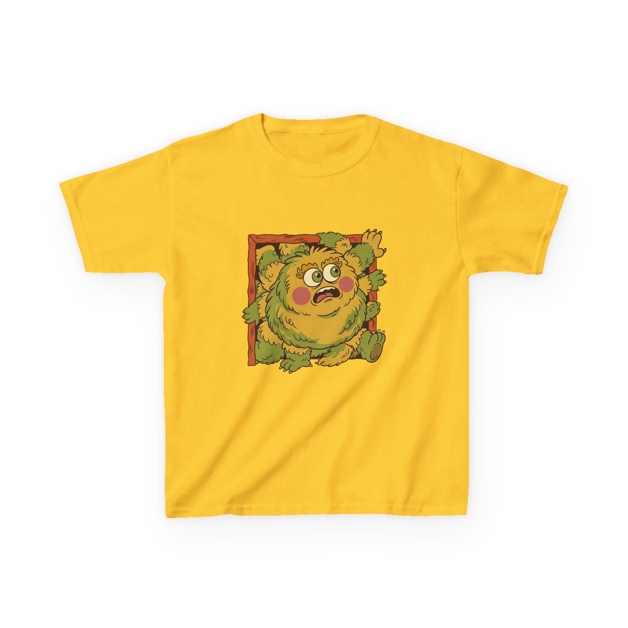 Kids Monster Tee - Whimsical Box Surprise Cartoon | Retro Colors